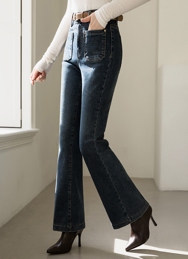 【新品】 裏起毛フロントツーポケフレアデニムパンツ | レディースファッション通販 - DHOLIC パンツ