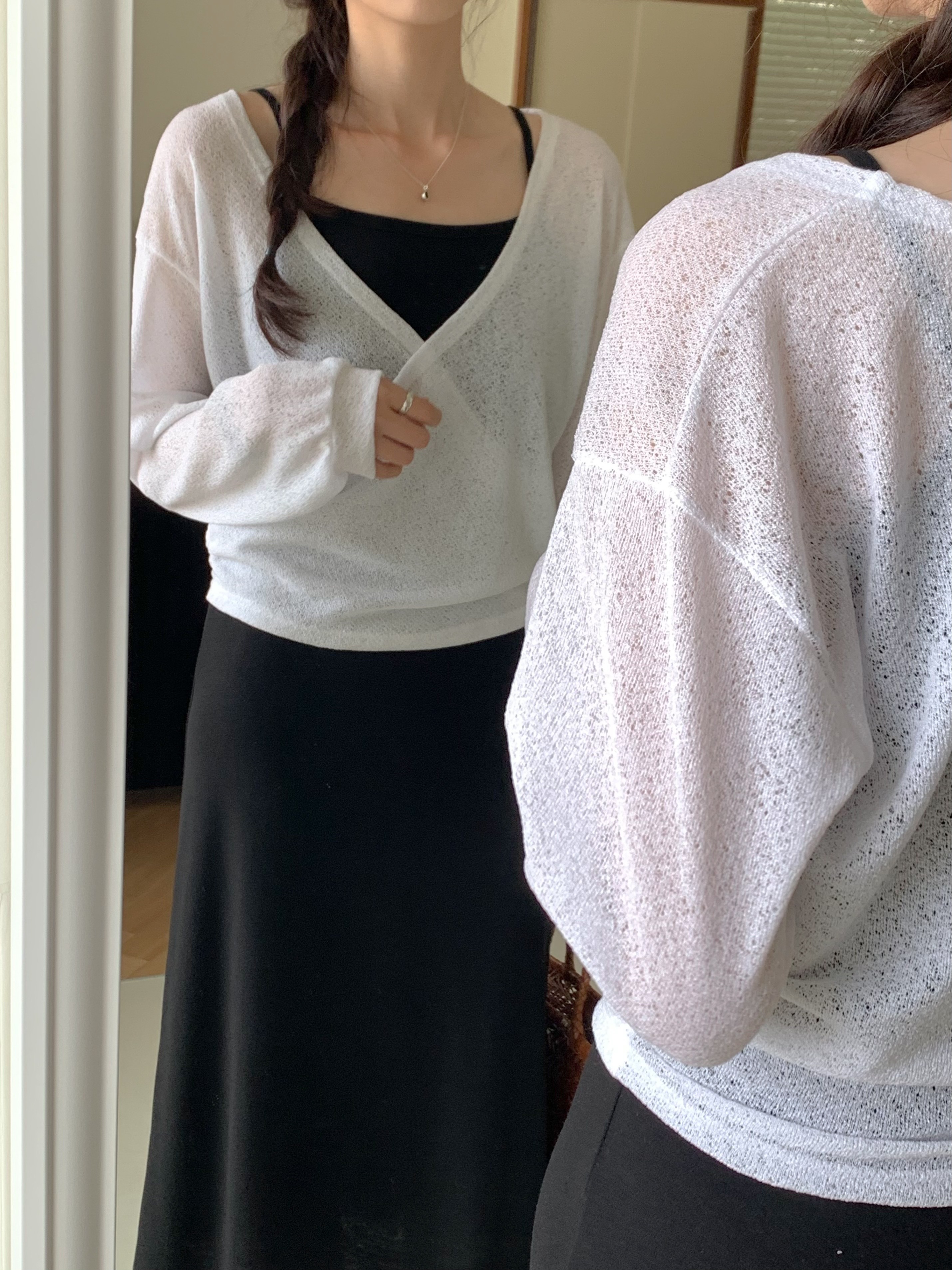 シアーカシュクールTシャツ&キャミワンピースSET | 詳細画像2