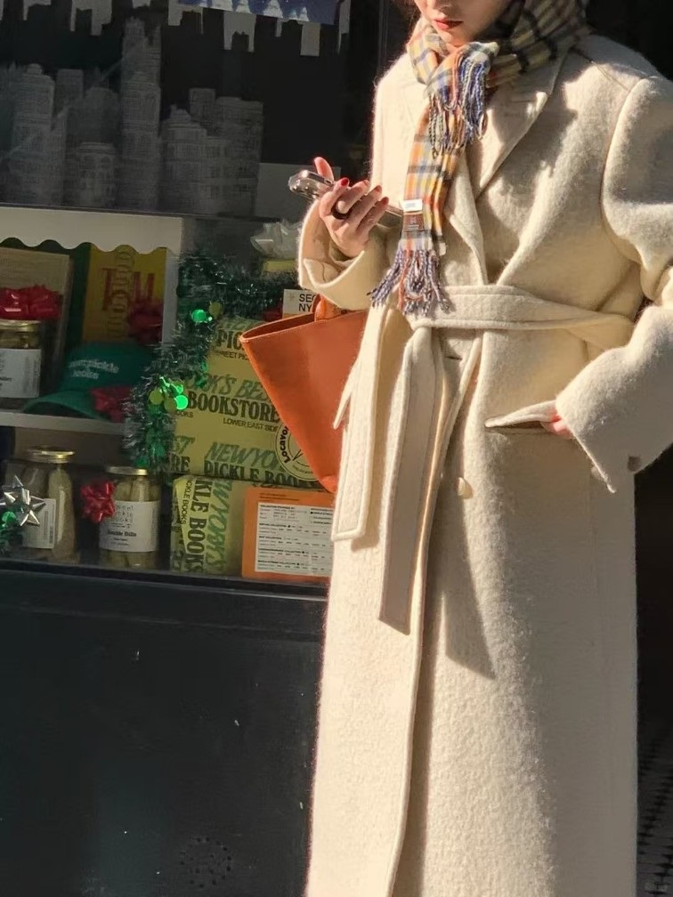 boohoo ＊ダブルブレストウール ロングコート ウールダブルブレストロングコート | レディースファッション