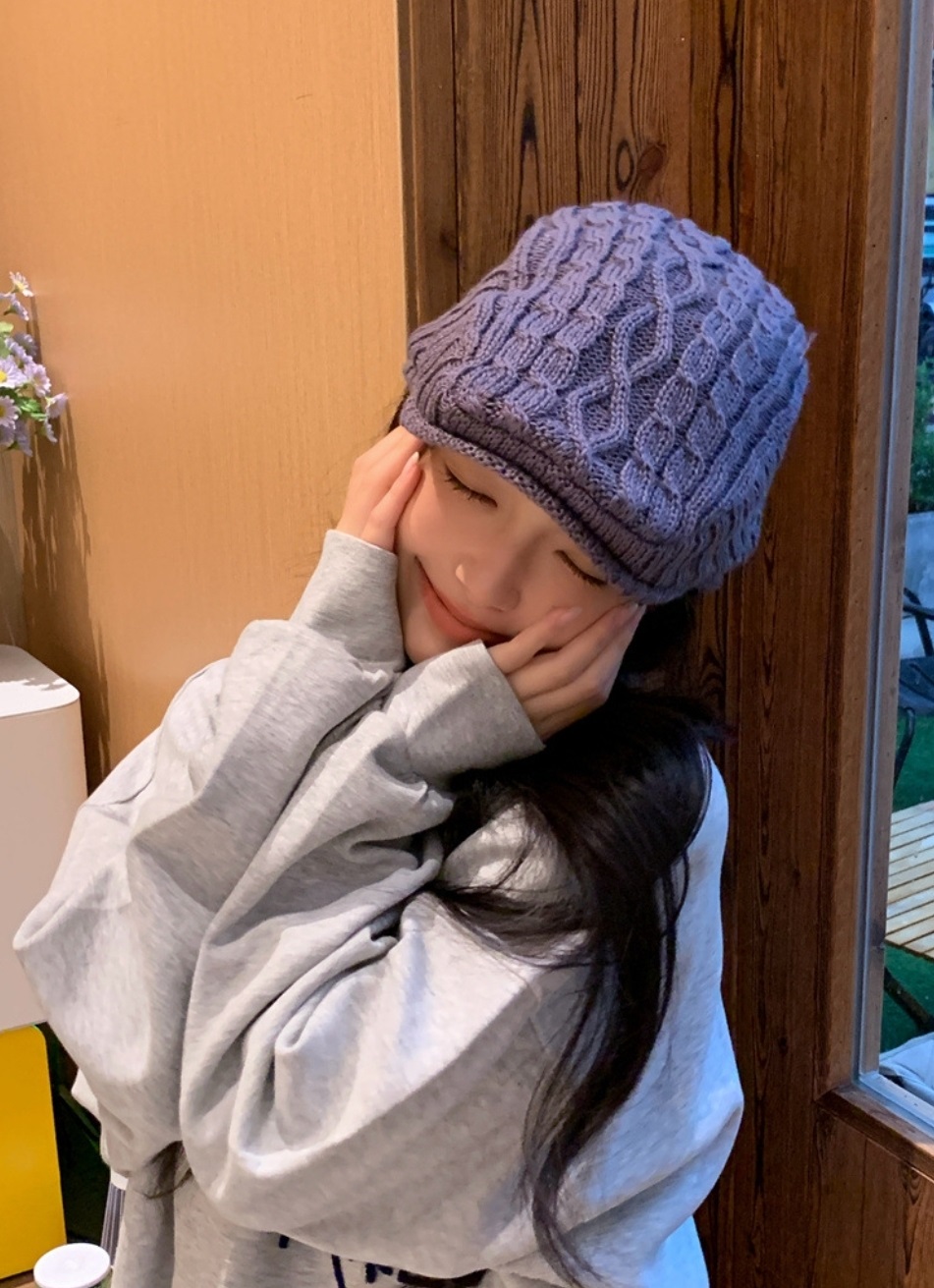 ボア裏地ケーブルニットハンチングキャップ | 詳細画像2