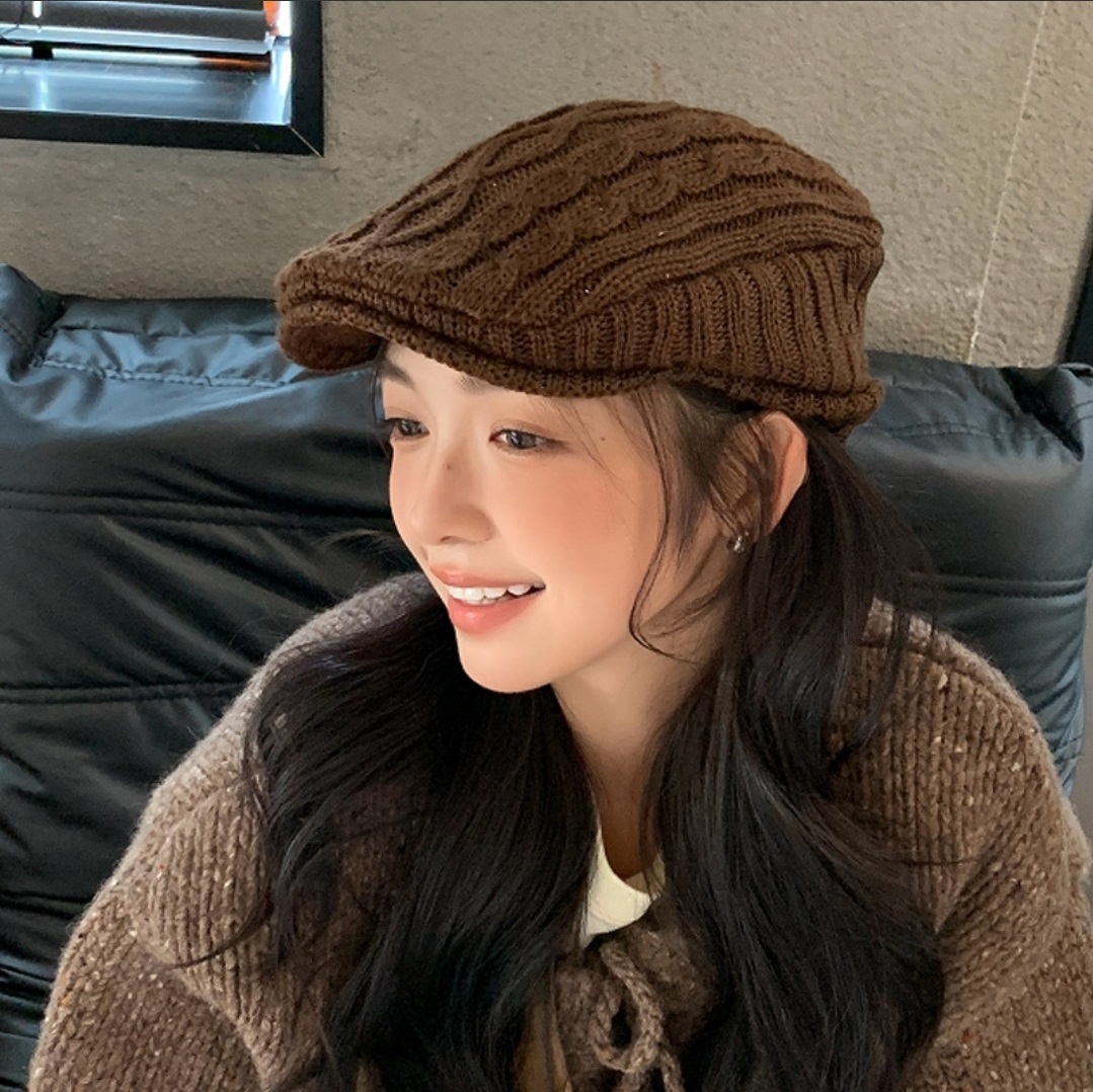 ボア裏地ケーブルニットハンチングキャップ | 詳細画像6