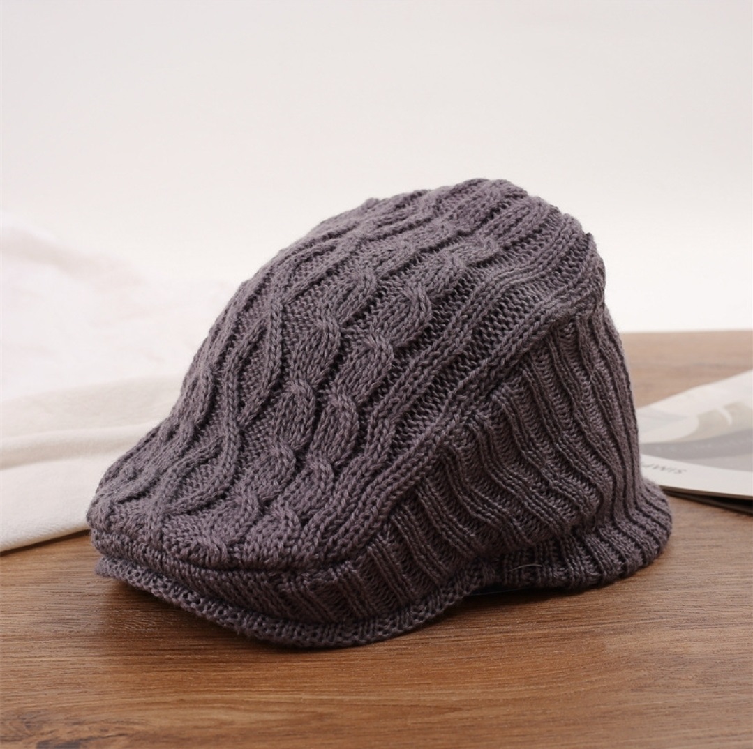 ボア裏地ケーブルニットハンチングキャップ | 詳細画像9