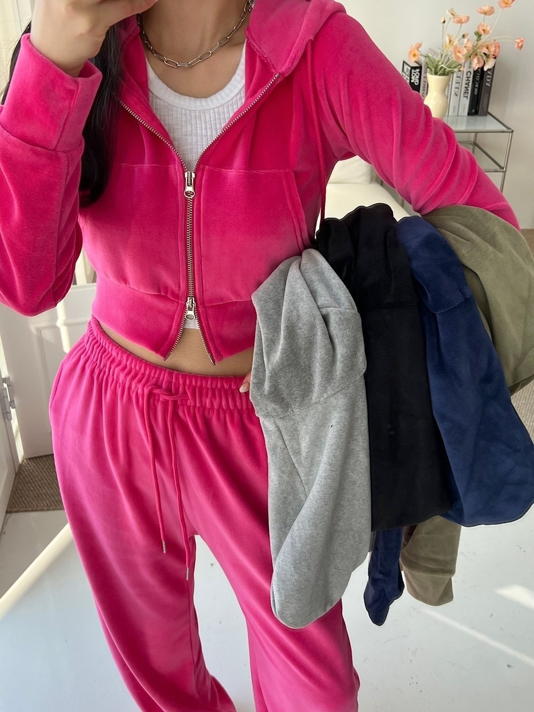JUICY COUTURE ピンク セットアップ パーカー12 パンツ10 JUICY COUTURE ピンク セットアップ パーカー12 パンツ10