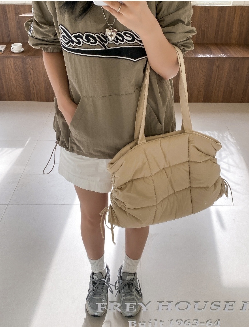 リボンシャーリング中綿トートバッグ | 詳細画像5