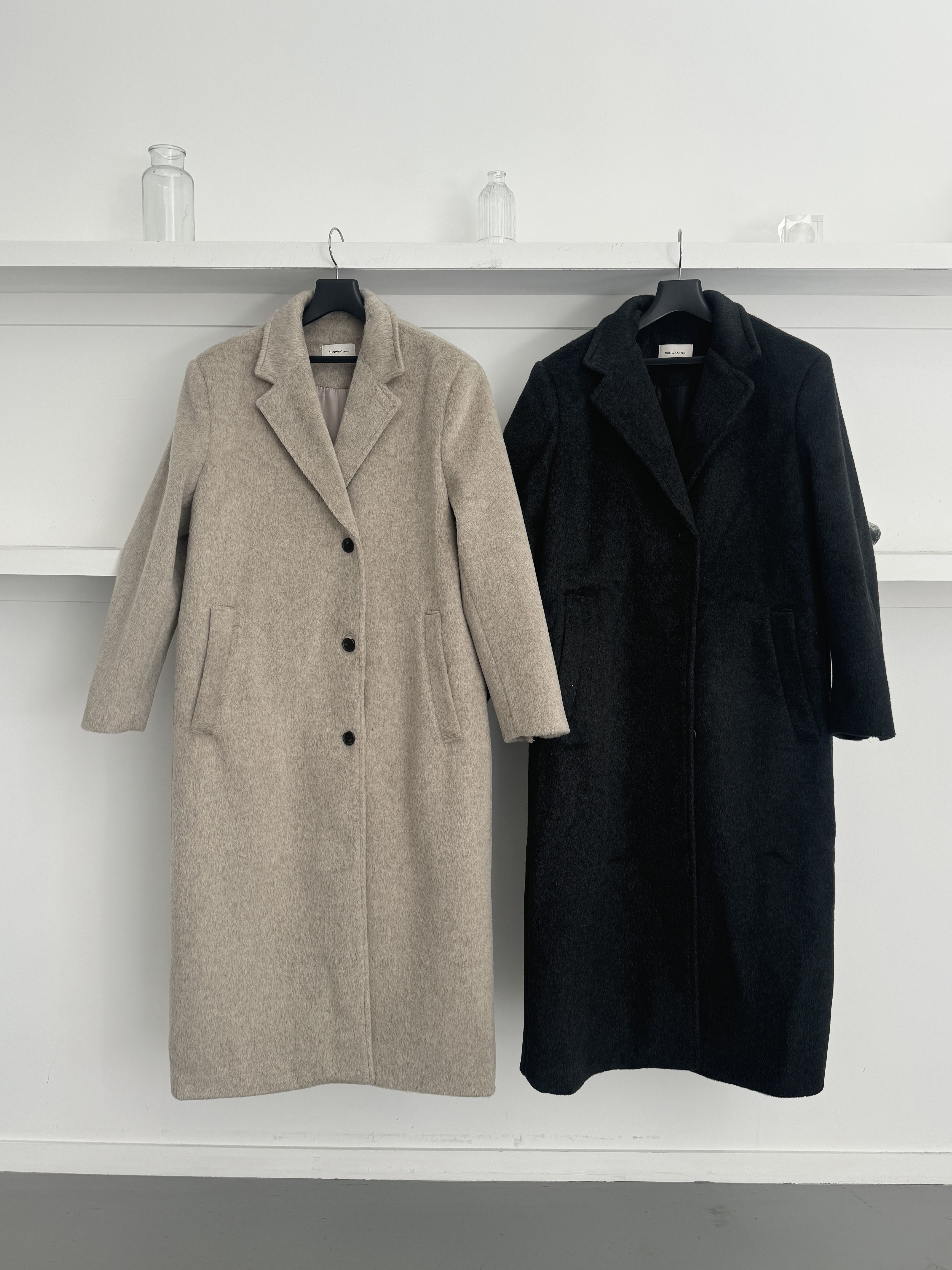 ウール混ヘアリーシングルロングコート | 詳細画像14