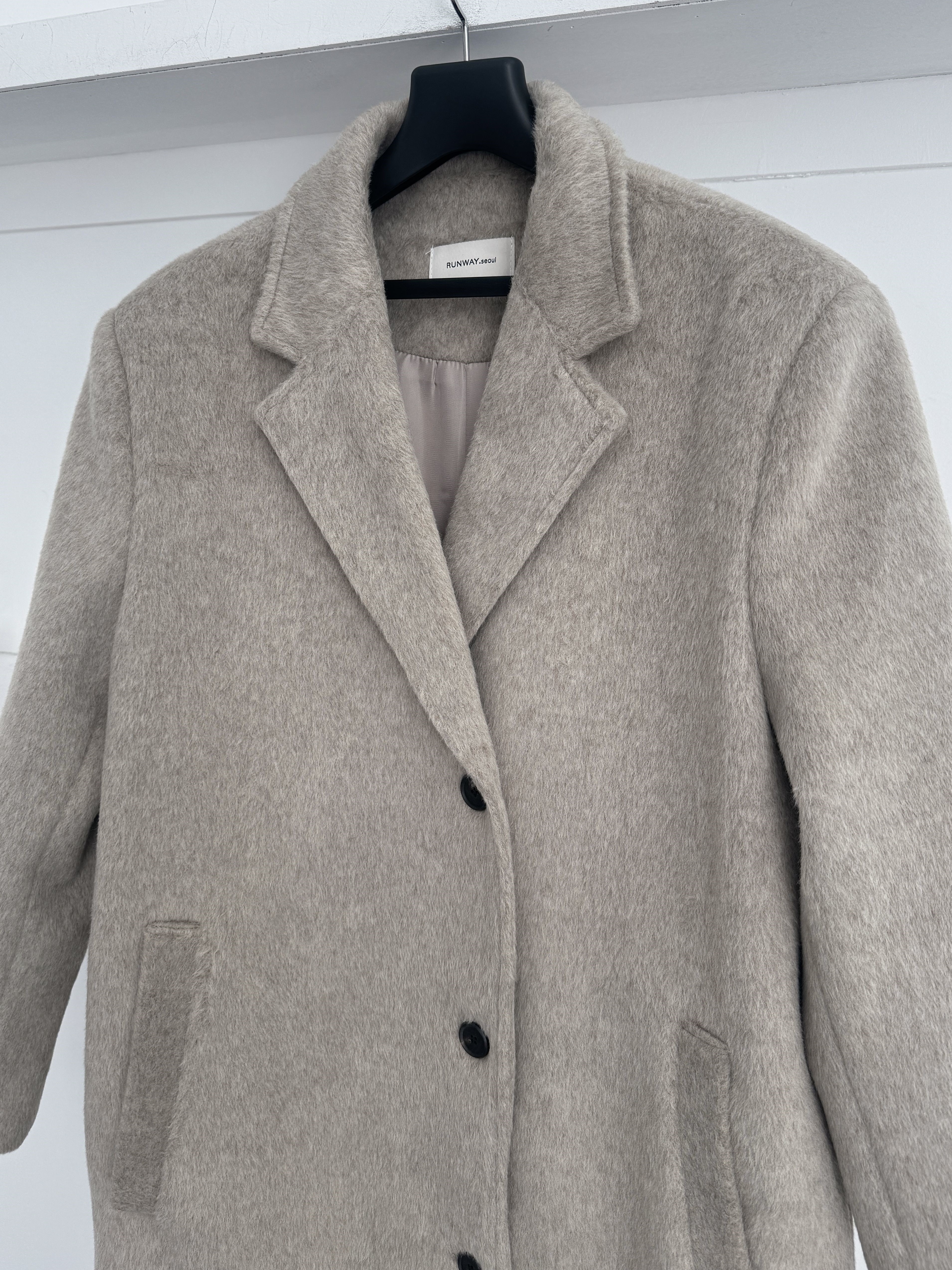 ウール混ヘアリーシングルロングコート | 詳細画像15