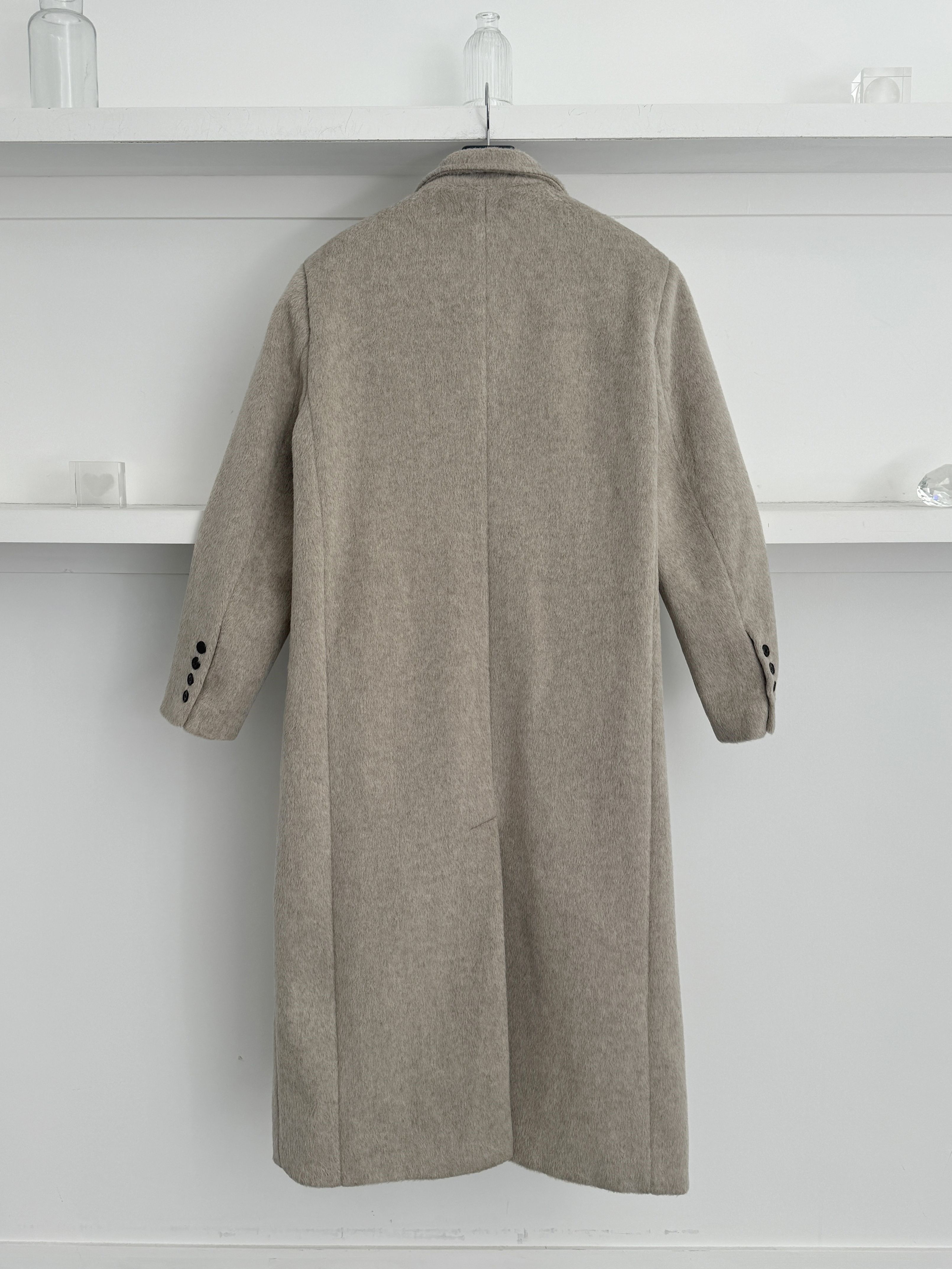 ウール混ヘアリーシングルロングコート | 詳細画像16