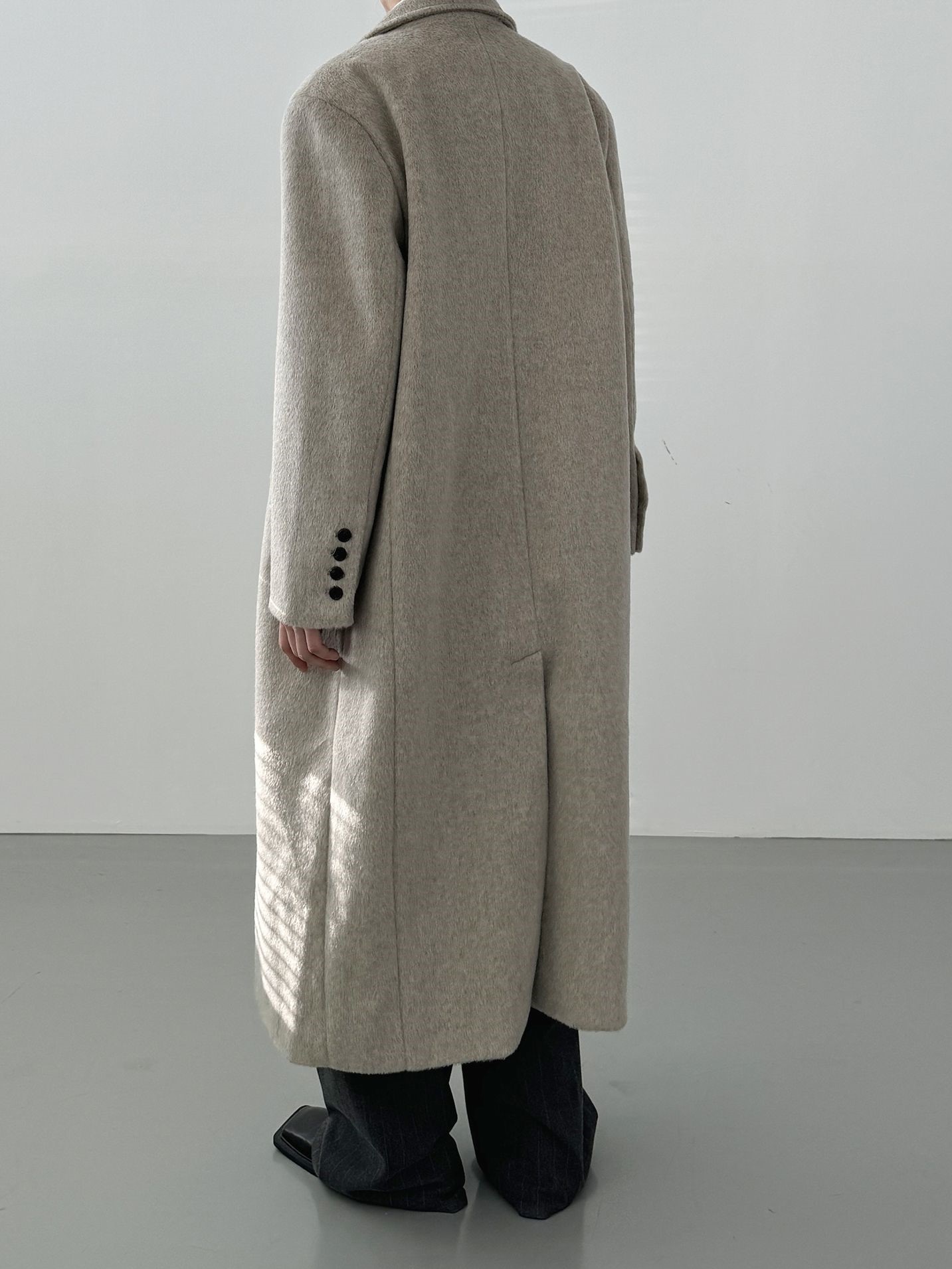 ウール混ヘアリーシングルロングコート | 詳細画像9
