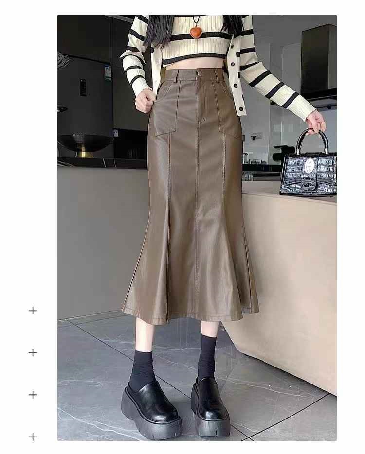 ルメール サイズ:S ニット調マーメイドスカート 中古 BS99 ベルト付レザー調ラインマーメイドスカート | レディースファッション