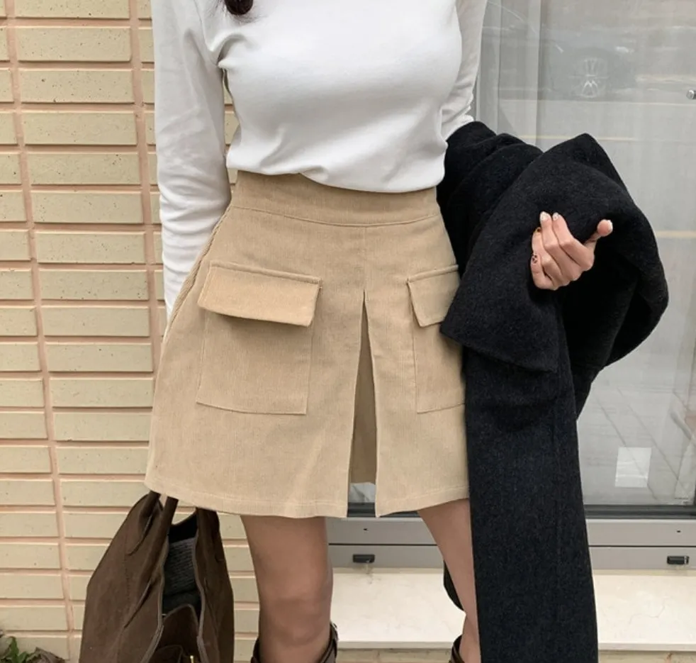 裏起毛コーデュロイポケットキュロットショートパンツ | 詳細画像1