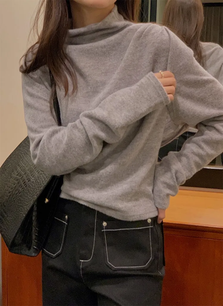 起毛モックネックフレンチTシャツ&ボレロカーディガンSET | 詳細画像1