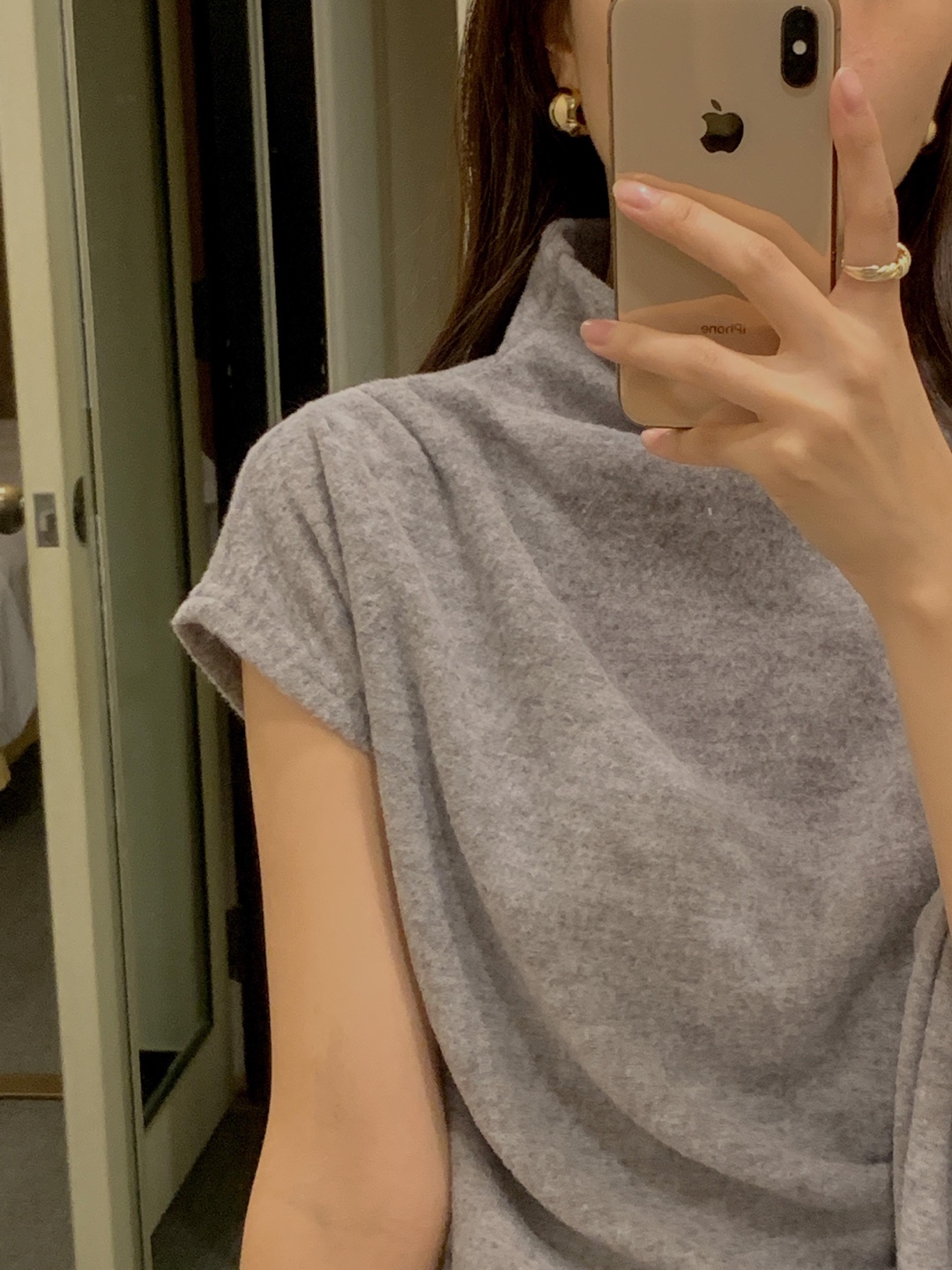 起毛モックネックフレンチTシャツ&ボレロカーディガンSET | 詳細画像5
