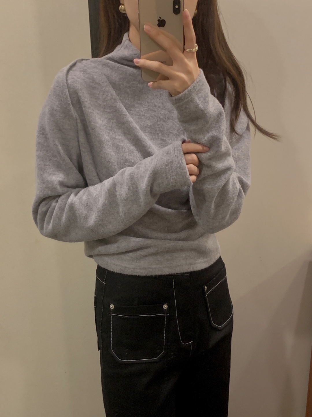 起毛モックネックフレンチTシャツ&ボレロカーディガンSET | 詳細画像11