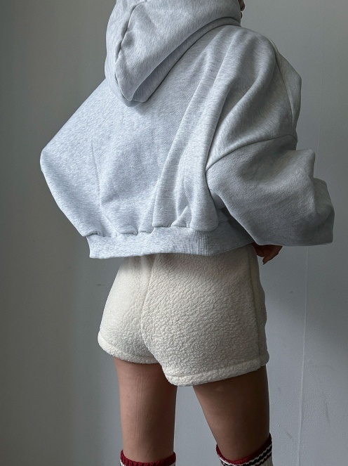 裏起毛刺繍レタリングクロップドパーカー | 詳細画像11