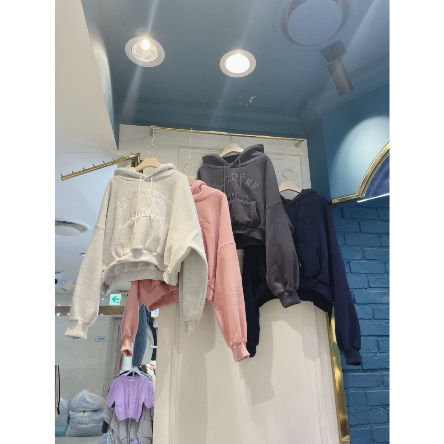 裏起毛刺繍レタリングクロップドパーカー | 詳細画像12