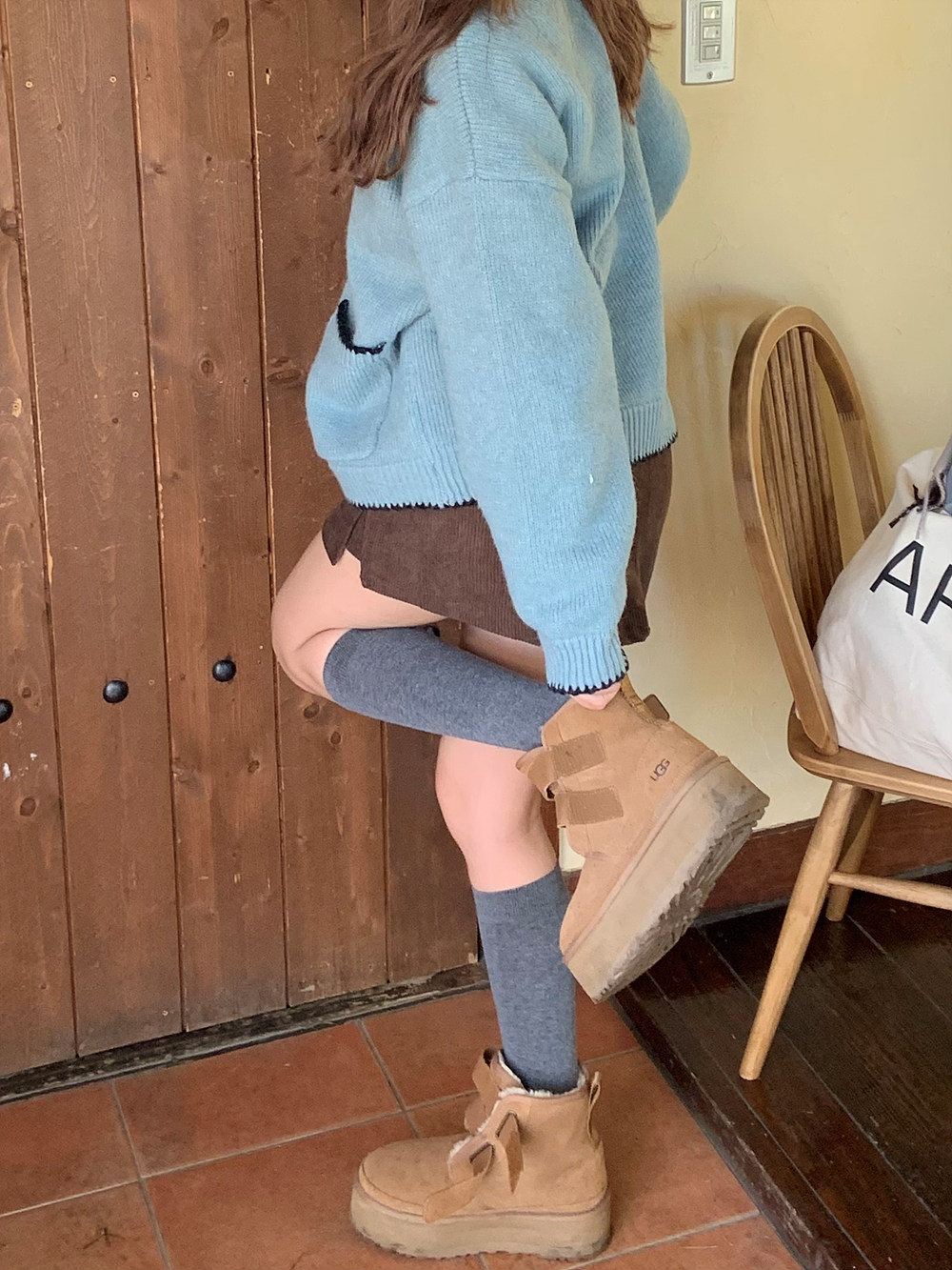 パンツ裏地コーデュロイミニHラインスカート | 詳細画像4