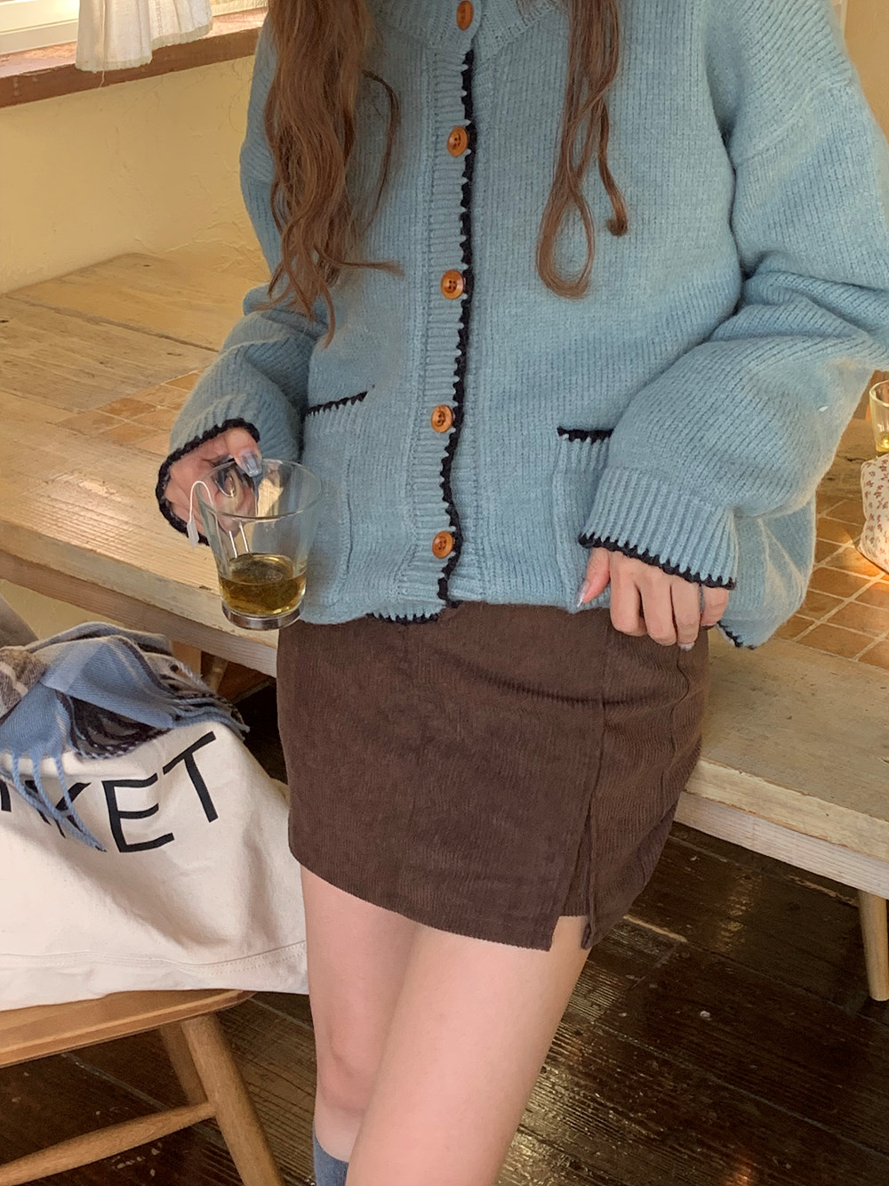 パンツ裏地コーデュロイミニHラインスカート | 詳細画像5