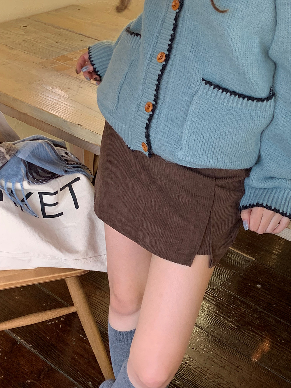 パンツ裏地コーデュロイミニHラインスカート | 詳細画像10