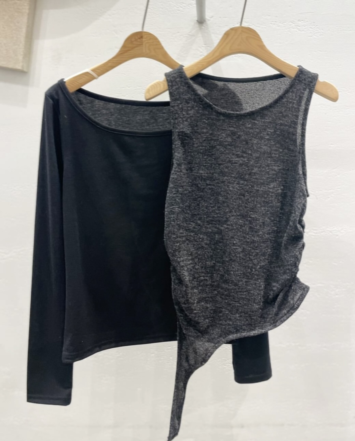 起毛アシメシャーリングビスチェ&ボートネックTシャツSET | 詳細画像10