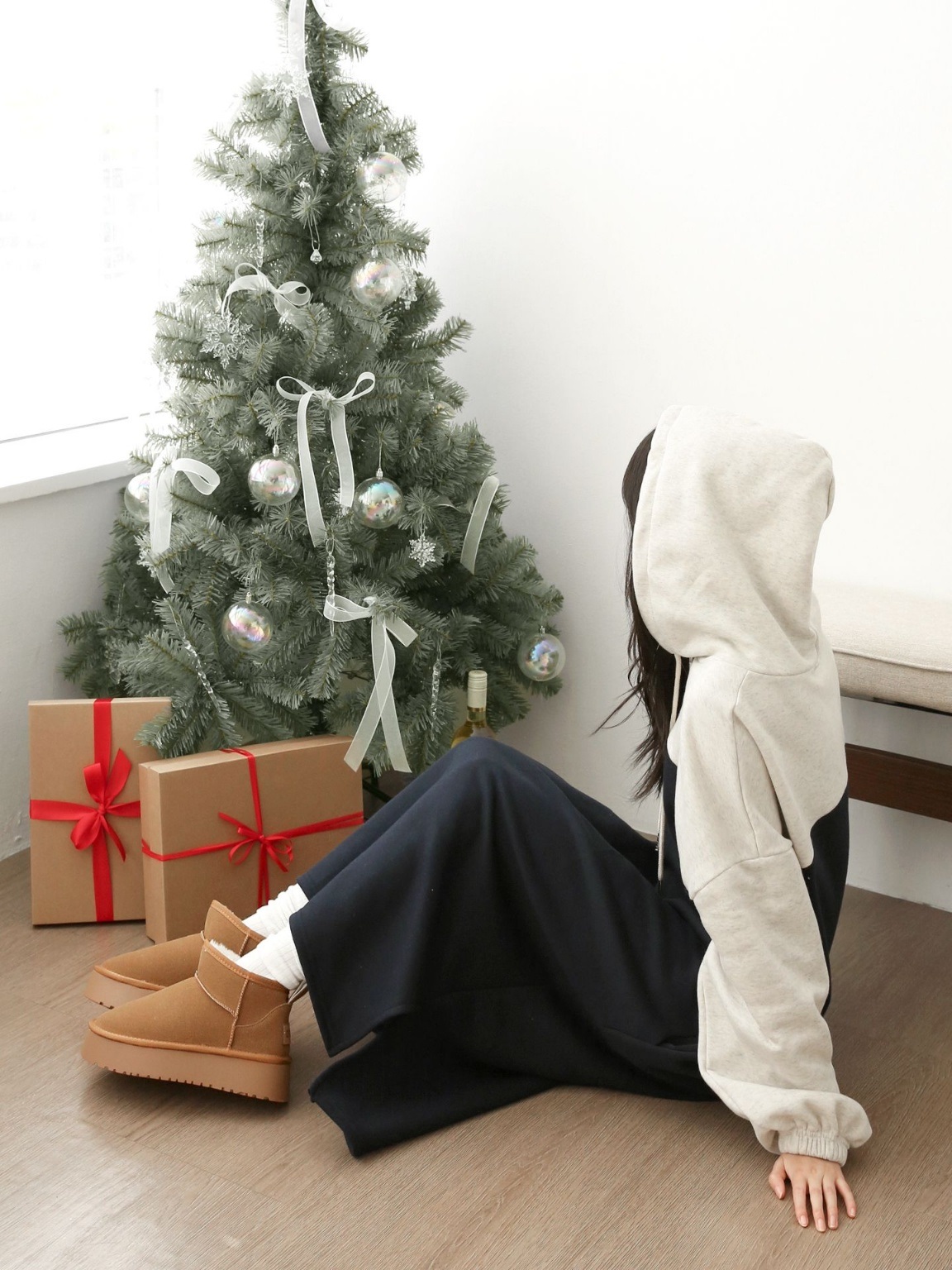 裏起毛バイカラーパーカーワンピース | 詳細画像20