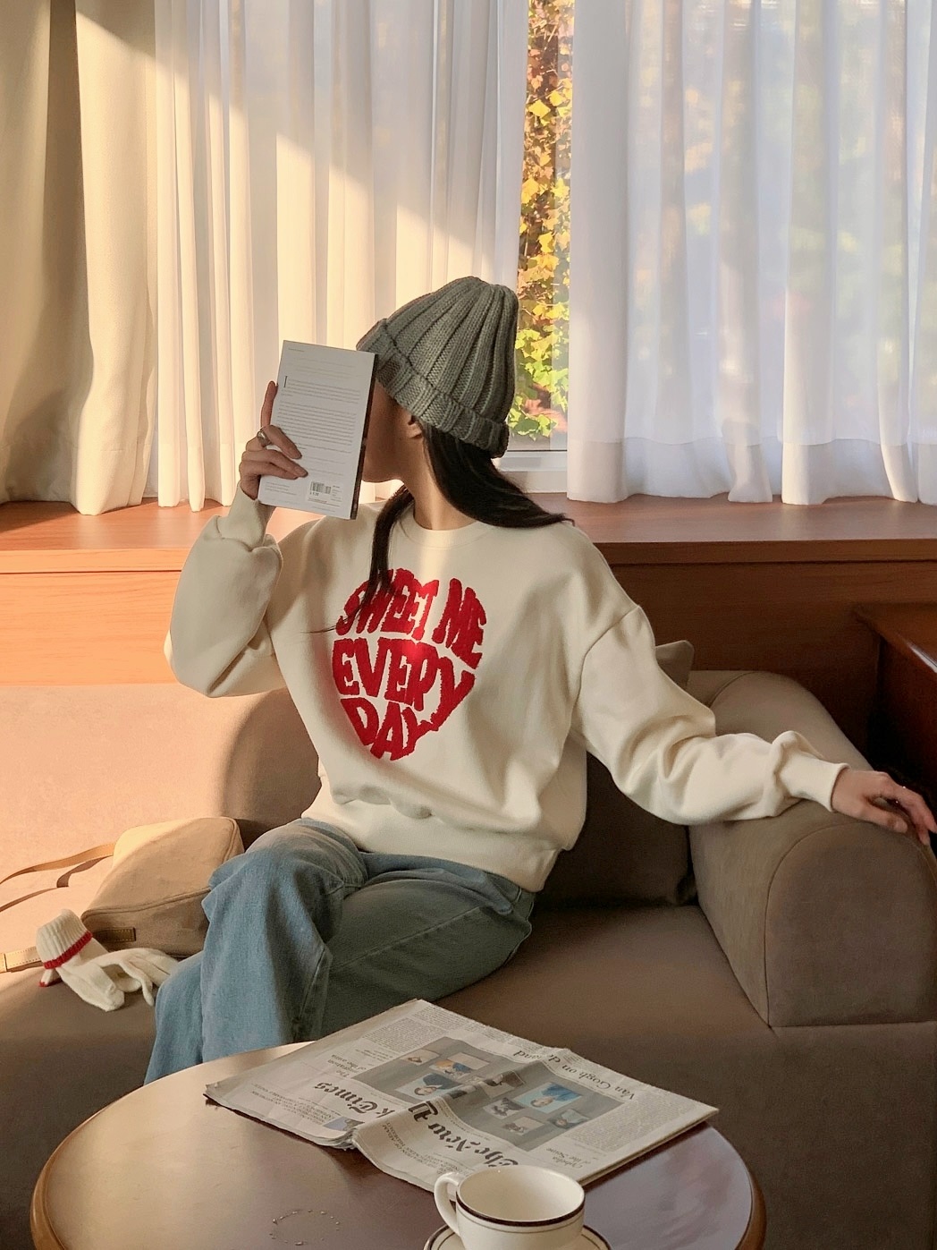 裏起毛ボアハートロゴスウェット | 詳細画像12