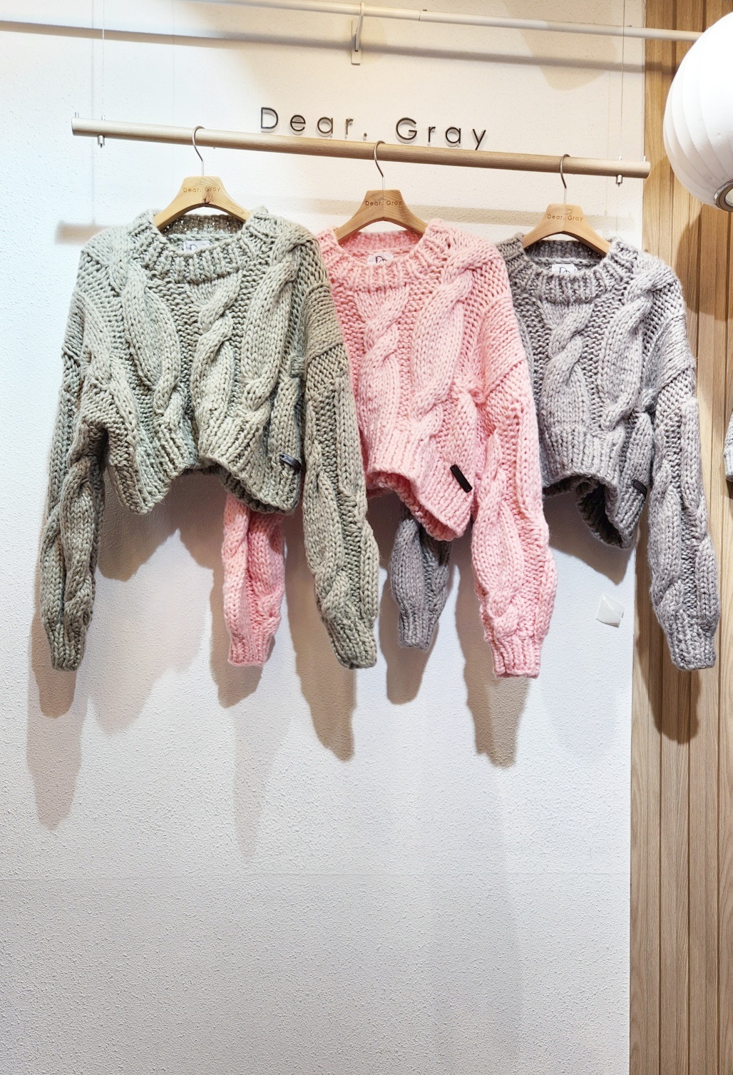 ローゲージクロップドケーブルニット | レディースファッション