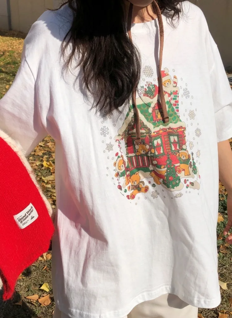 クリスマスベアー半袖Tシャツ | mandarinetree | 詳細画像1