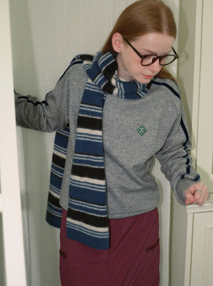 ウール混マルチボーダーニットマフラー | 詳細画像3