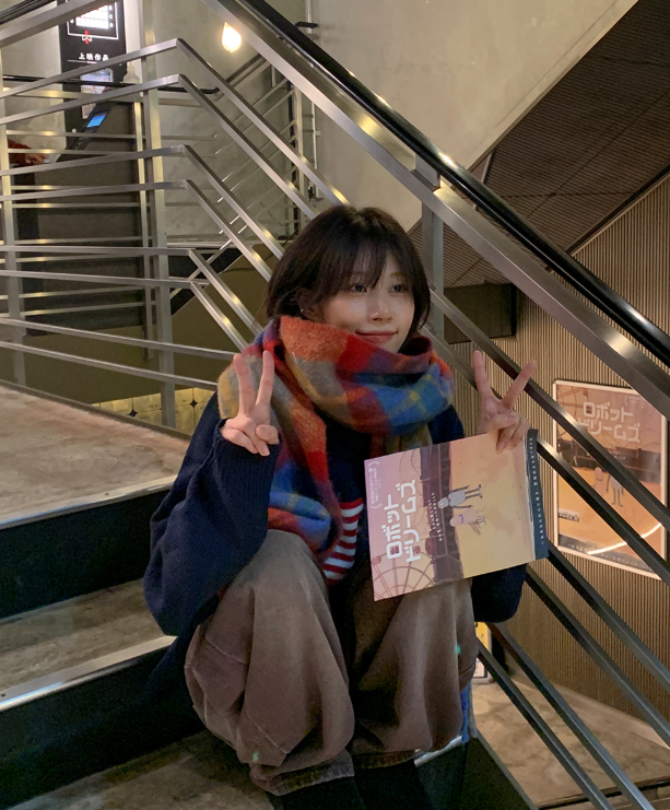 ウール混配色チェックフリンジマフラー | 詳細画像3