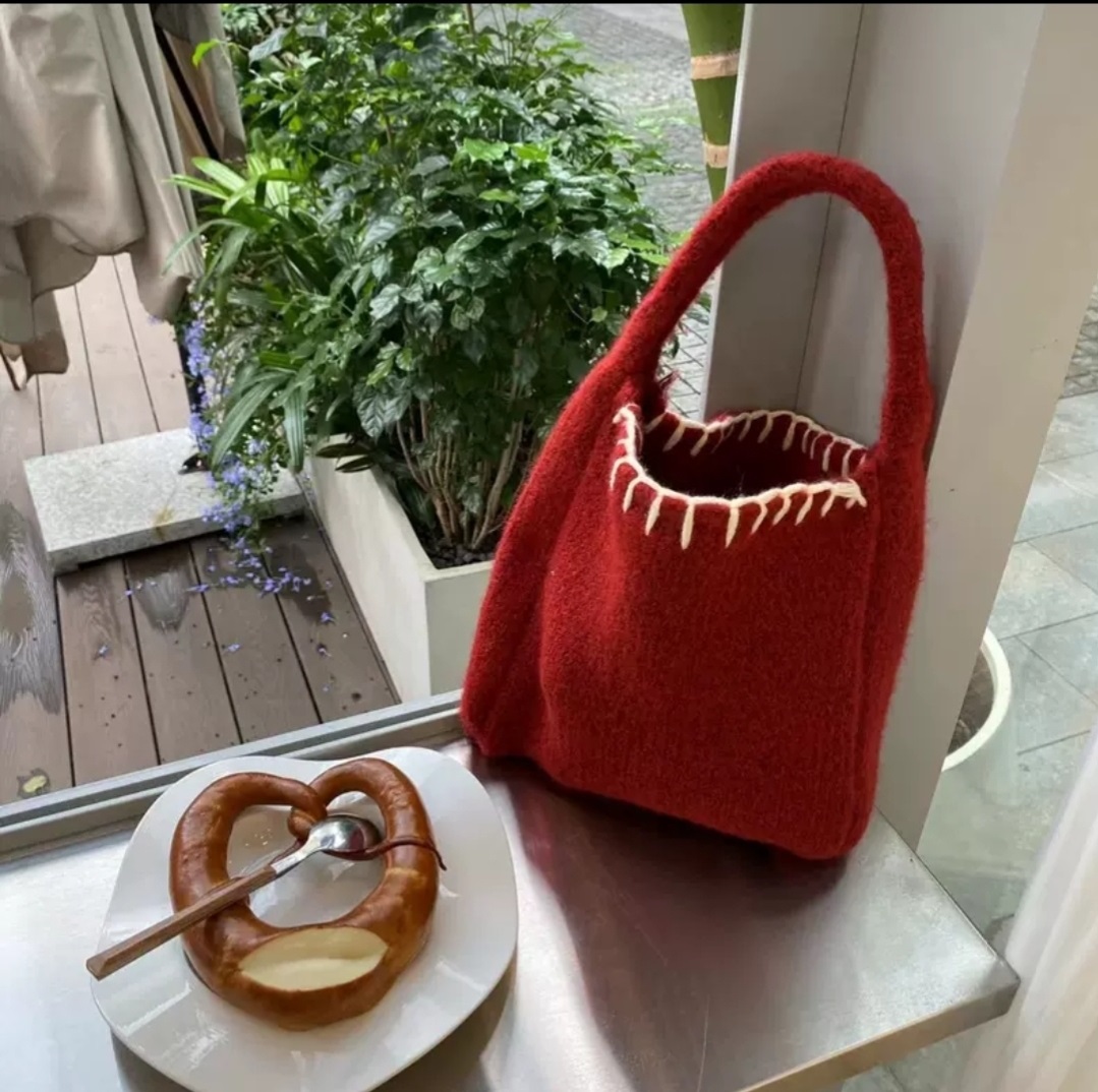 配色ステッチニットトートバッグ | 詳細画像4