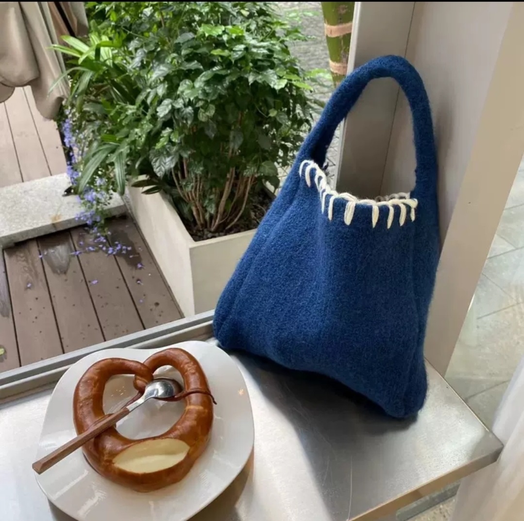 配色ステッチニットトートバッグ | 詳細画像8