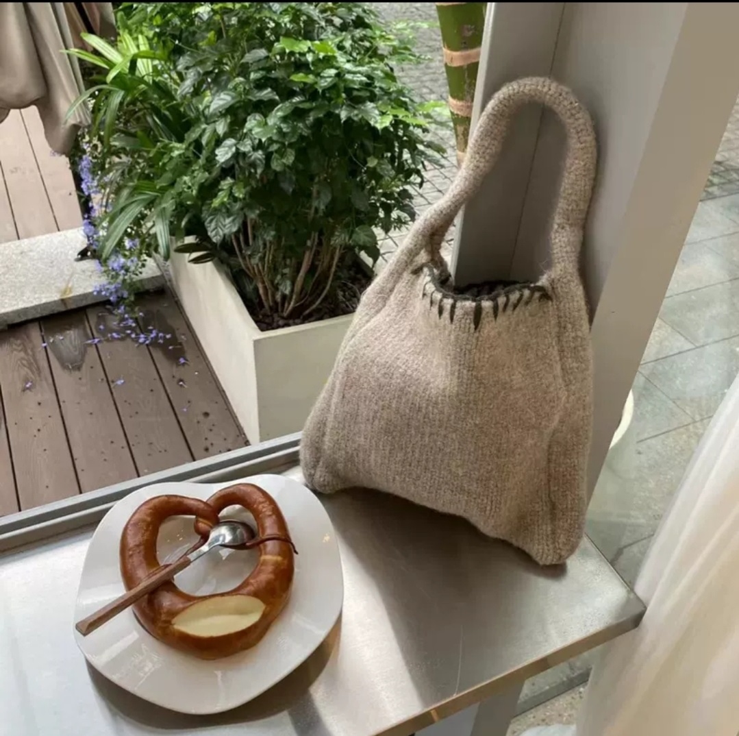 配色ステッチニットトートバッグ | 詳細画像6