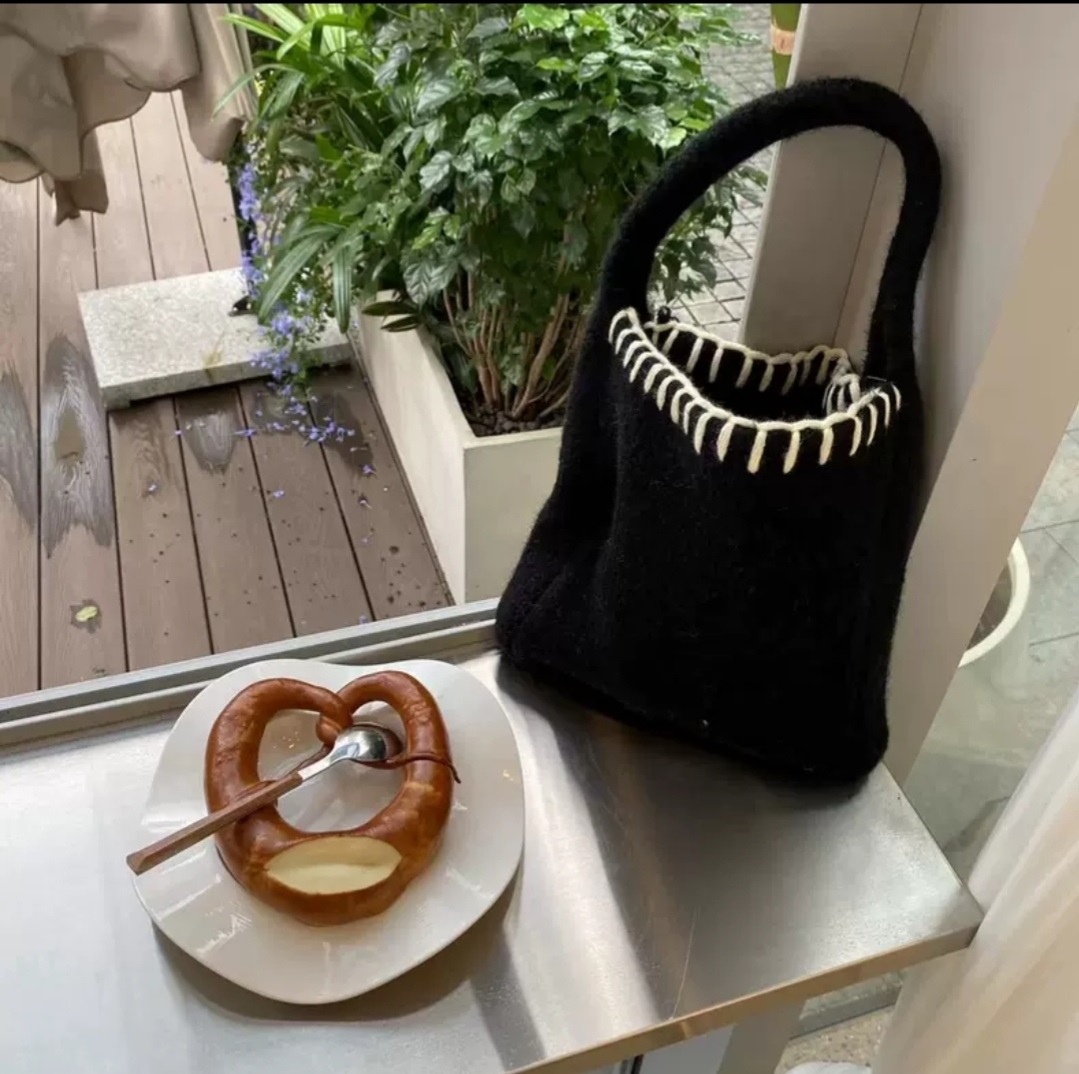 配色ステッチニットトートバッグ | 詳細画像7