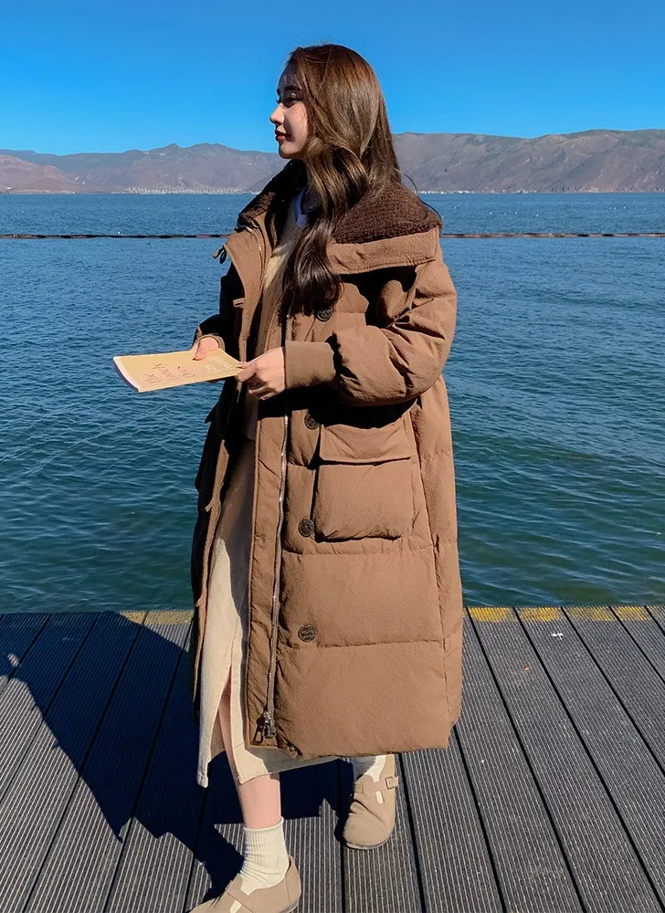 2WAYリブニットネックロング中綿ジャンパー | 詳細画像1