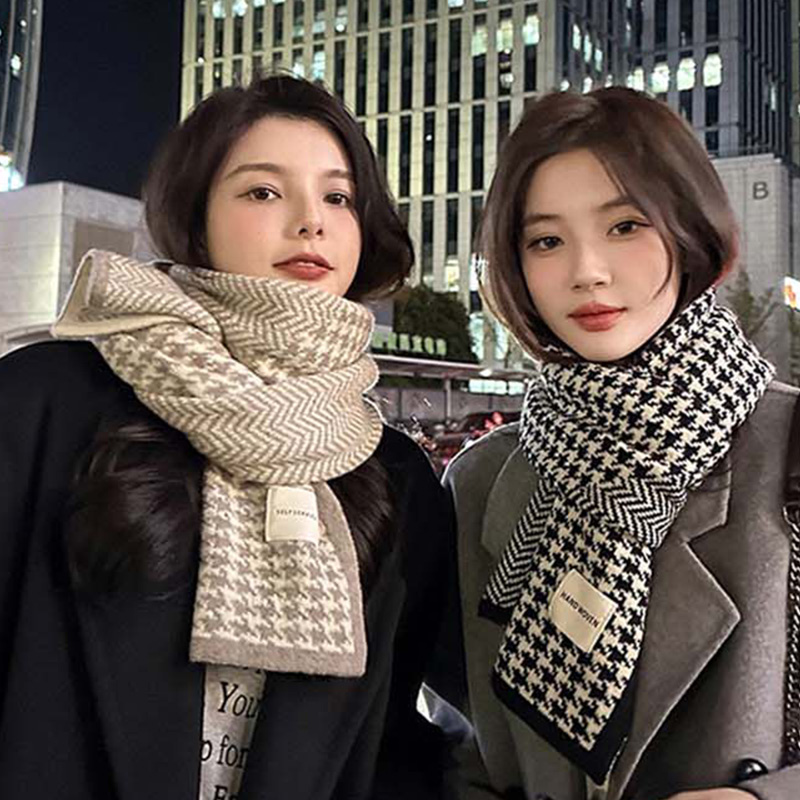 ハウンドトゥースマフラー | レディースファッション通販 - DHOLIC