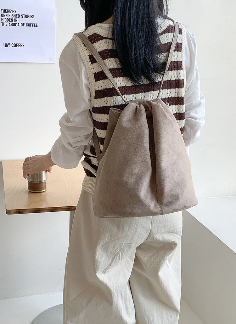 スエード調コンビ巾着バックパック | whosbag | 詳細画像1