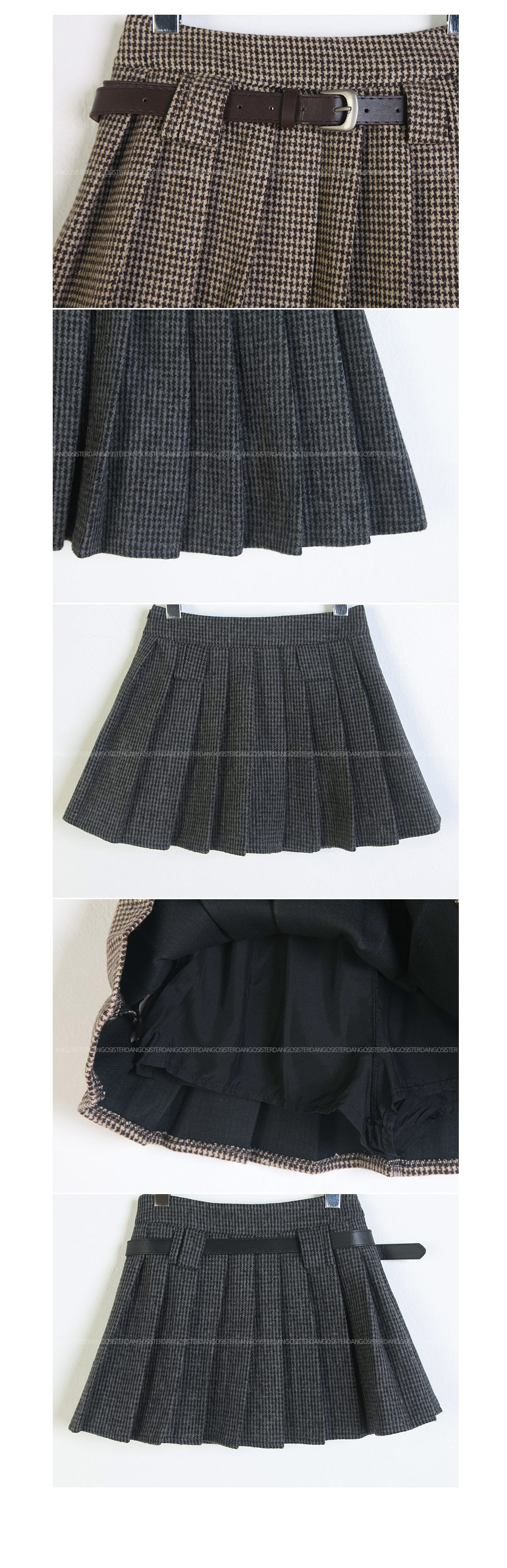 ベルト付プリーツチェックミニスカート | 詳細画像14