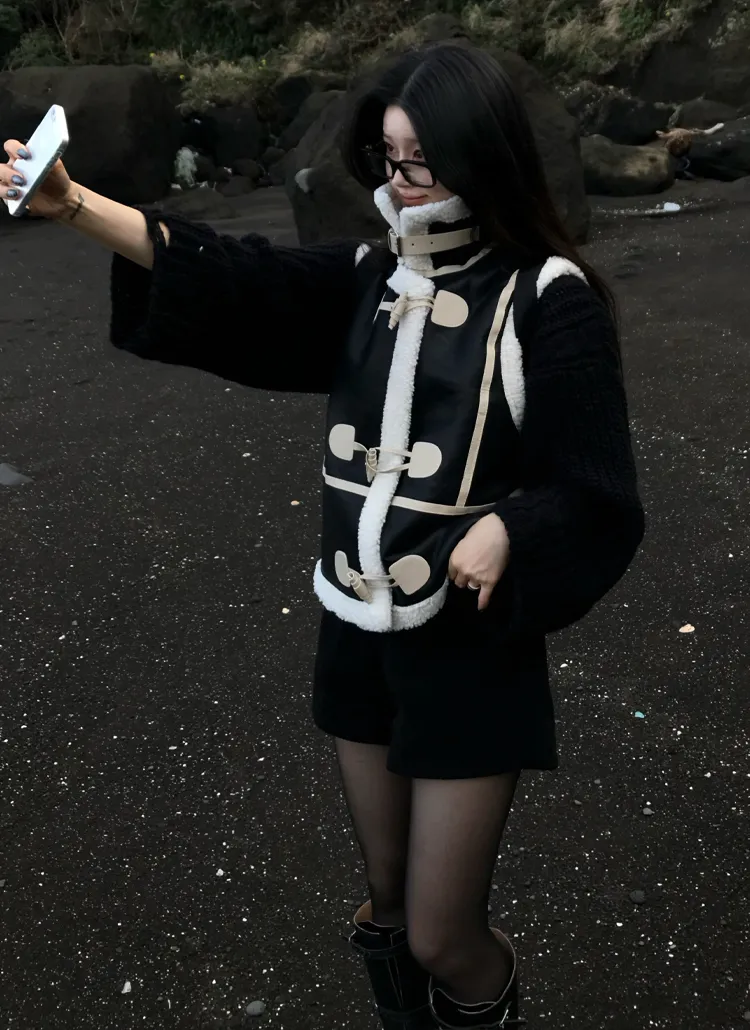 ムートン風トグルボタンベスト | moodloveroom | 詳細画像2