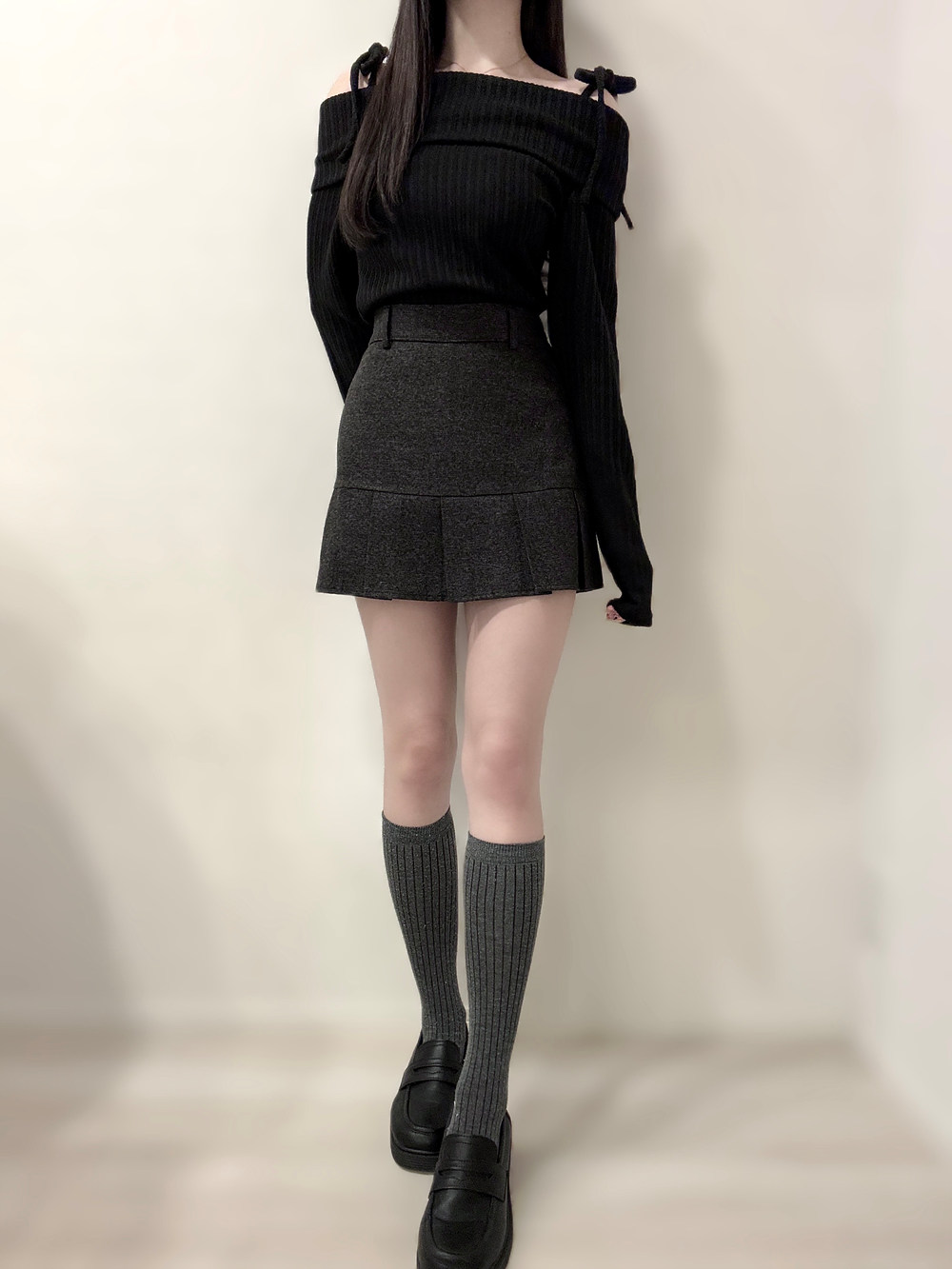 パンツ裏地プリーツへムチェックミニスカート | レディース