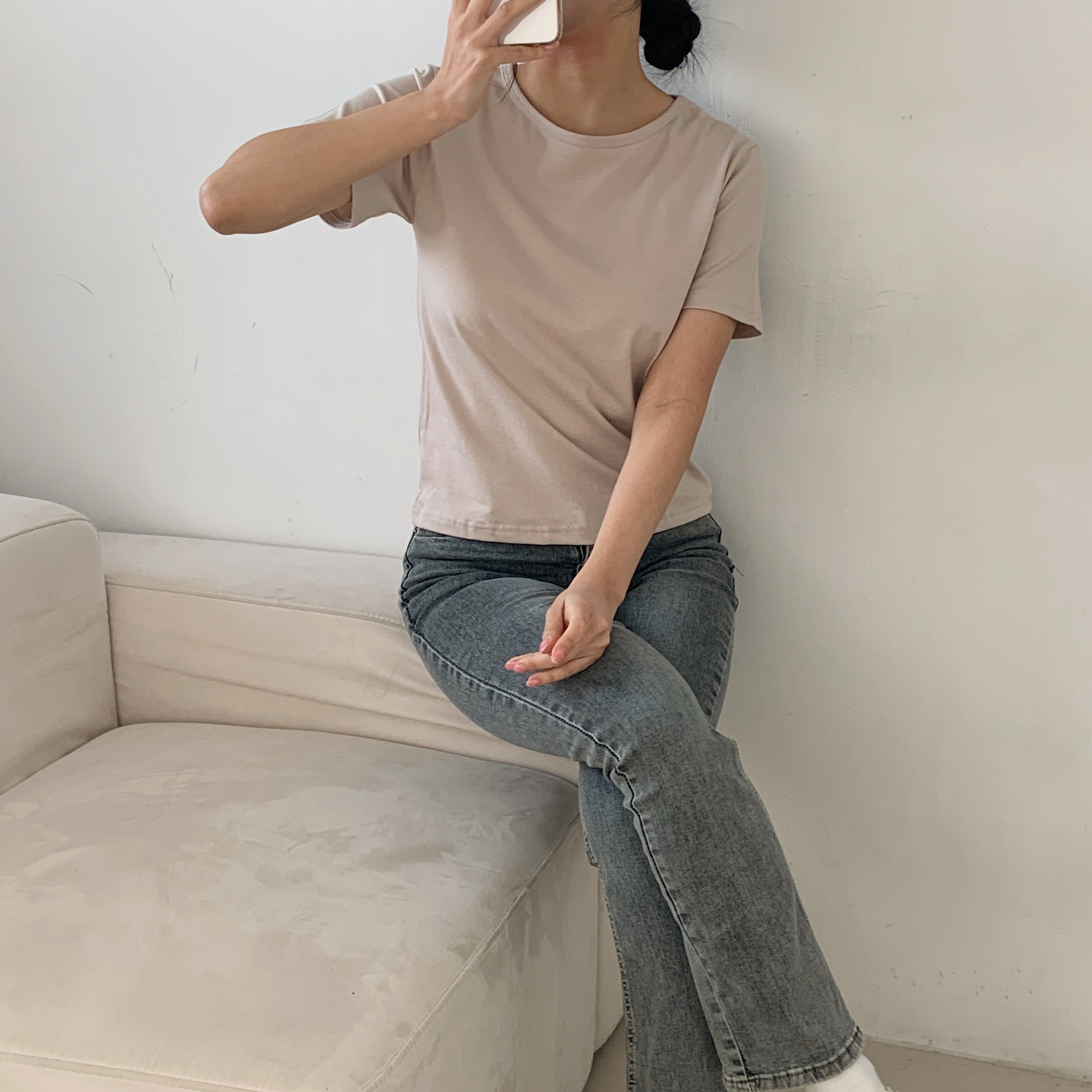 モダール混ラウンドネック半袖Tシャツ | 詳細画像3