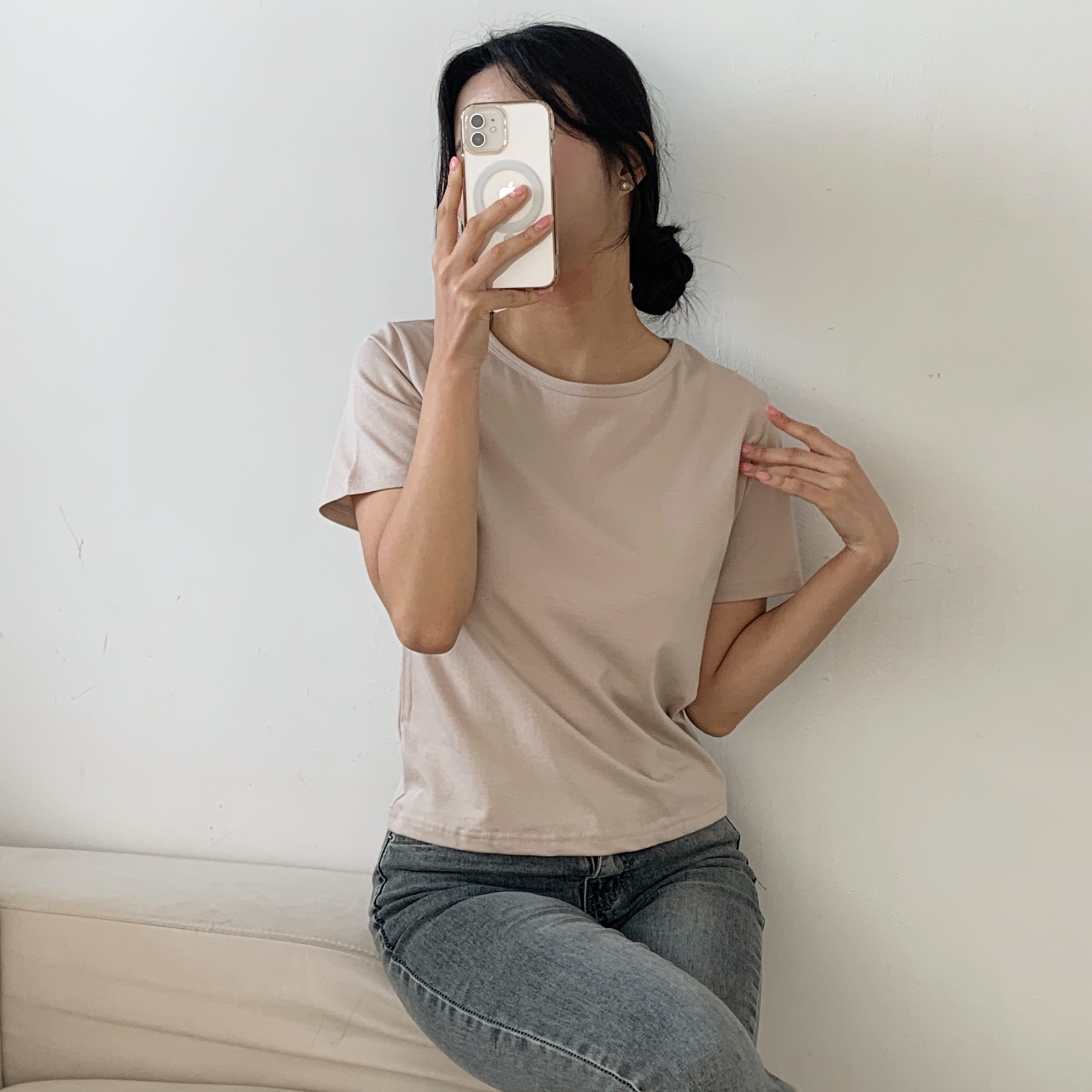 モダール混ラウンドネック半袖Tシャツ | 詳細画像19