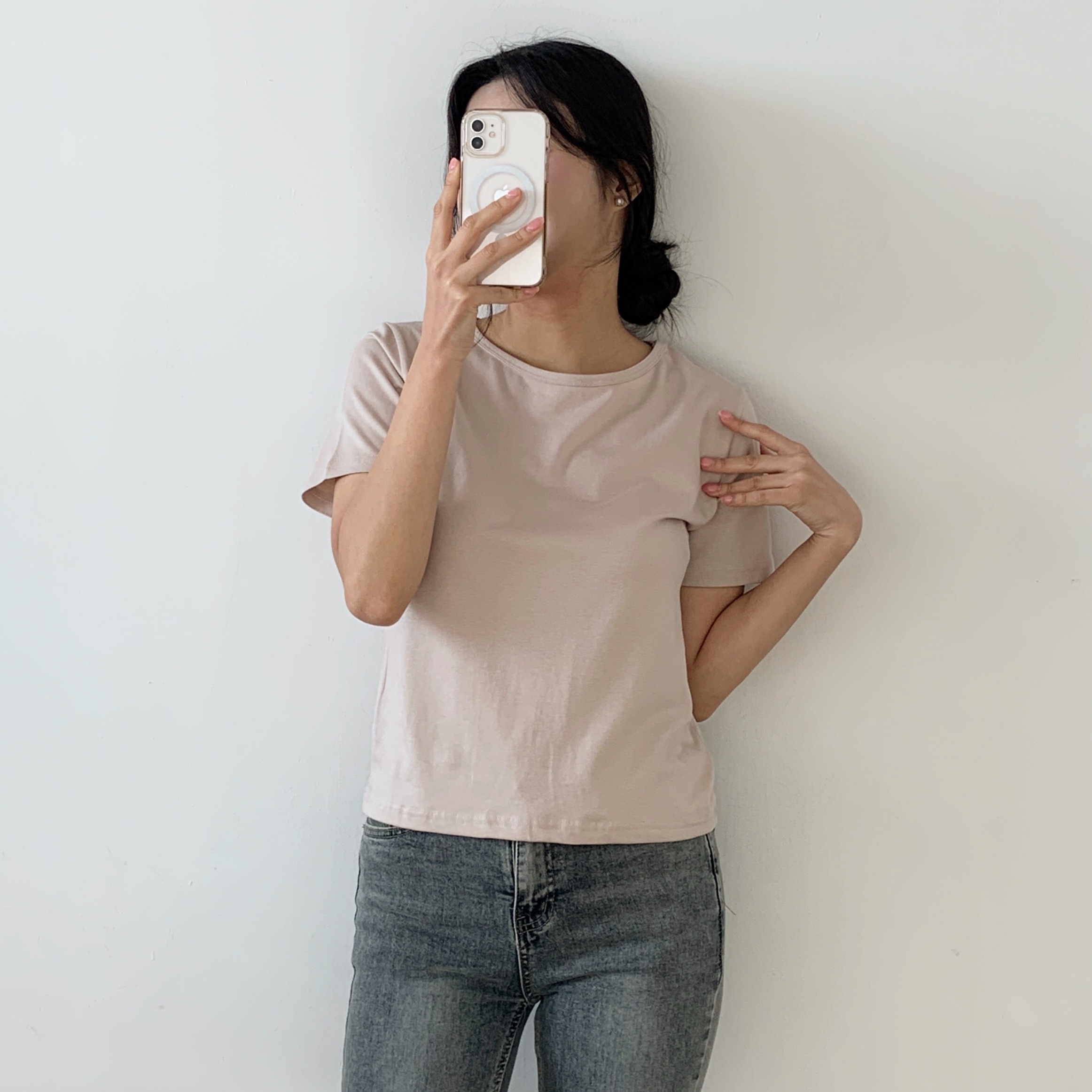 モダール混ラウンドネック半袖Tシャツ | 詳細画像17