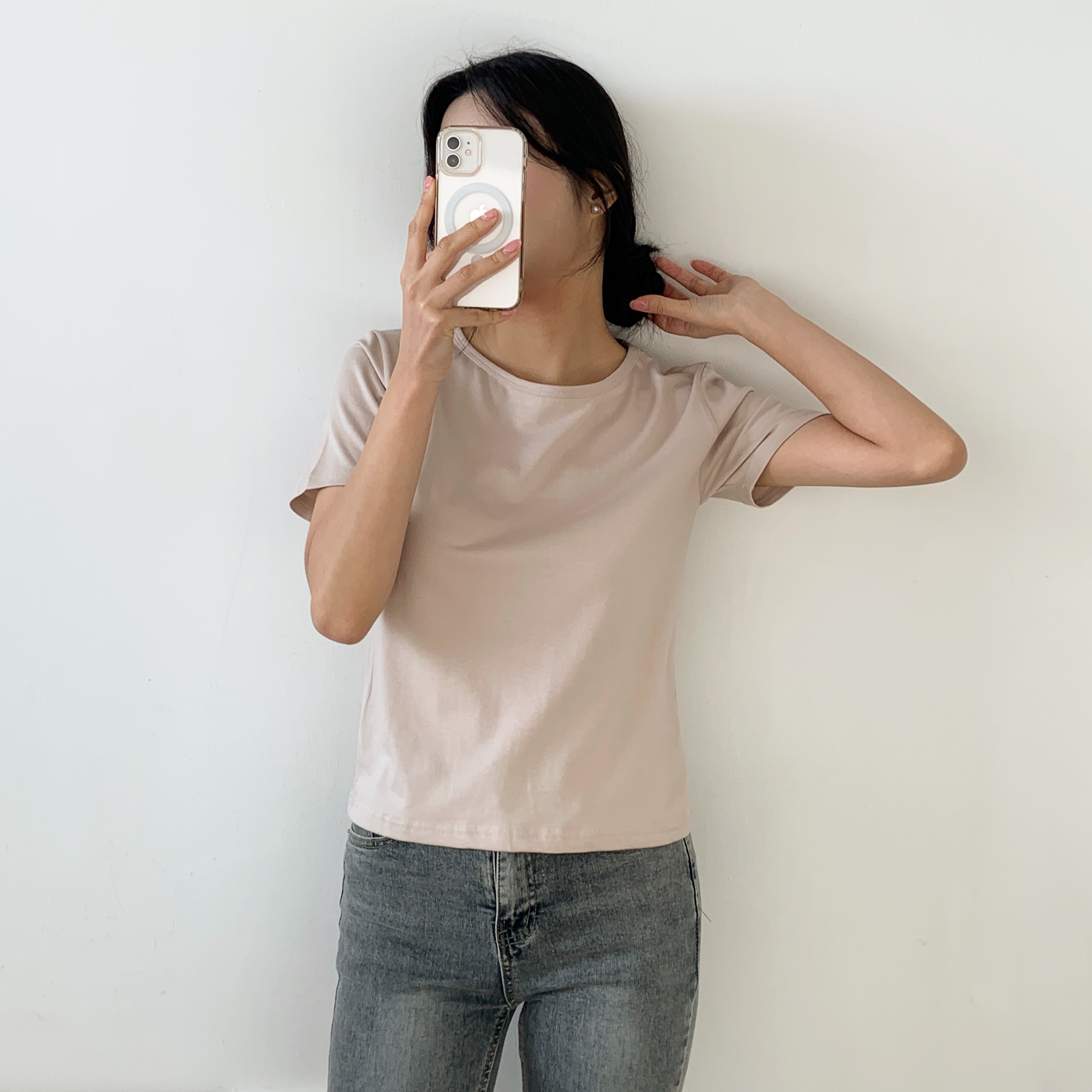 モダール混ラウンドネック半袖Tシャツ | 詳細画像18