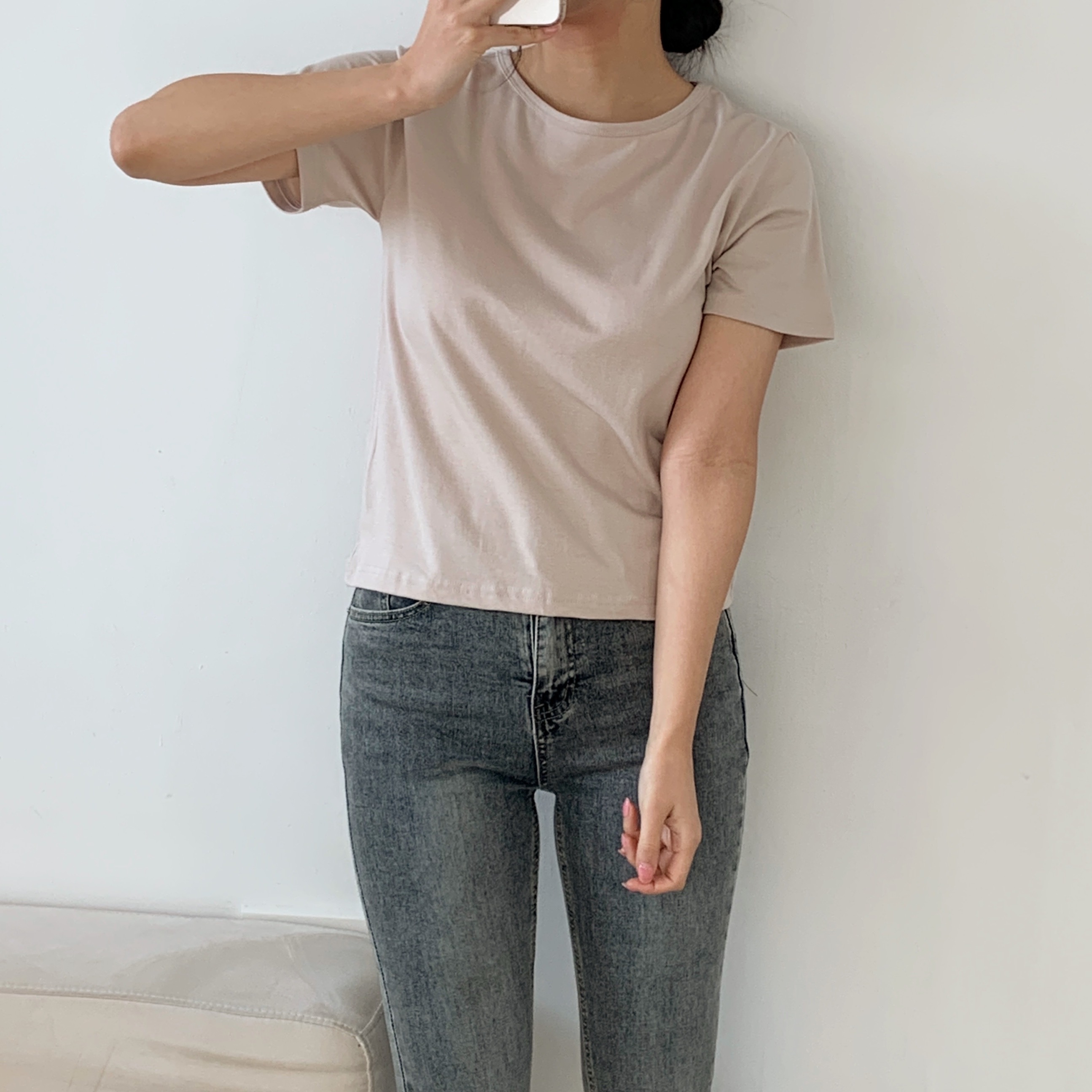 モダール混ラウンドネック半袖Tシャツ | 詳細画像5