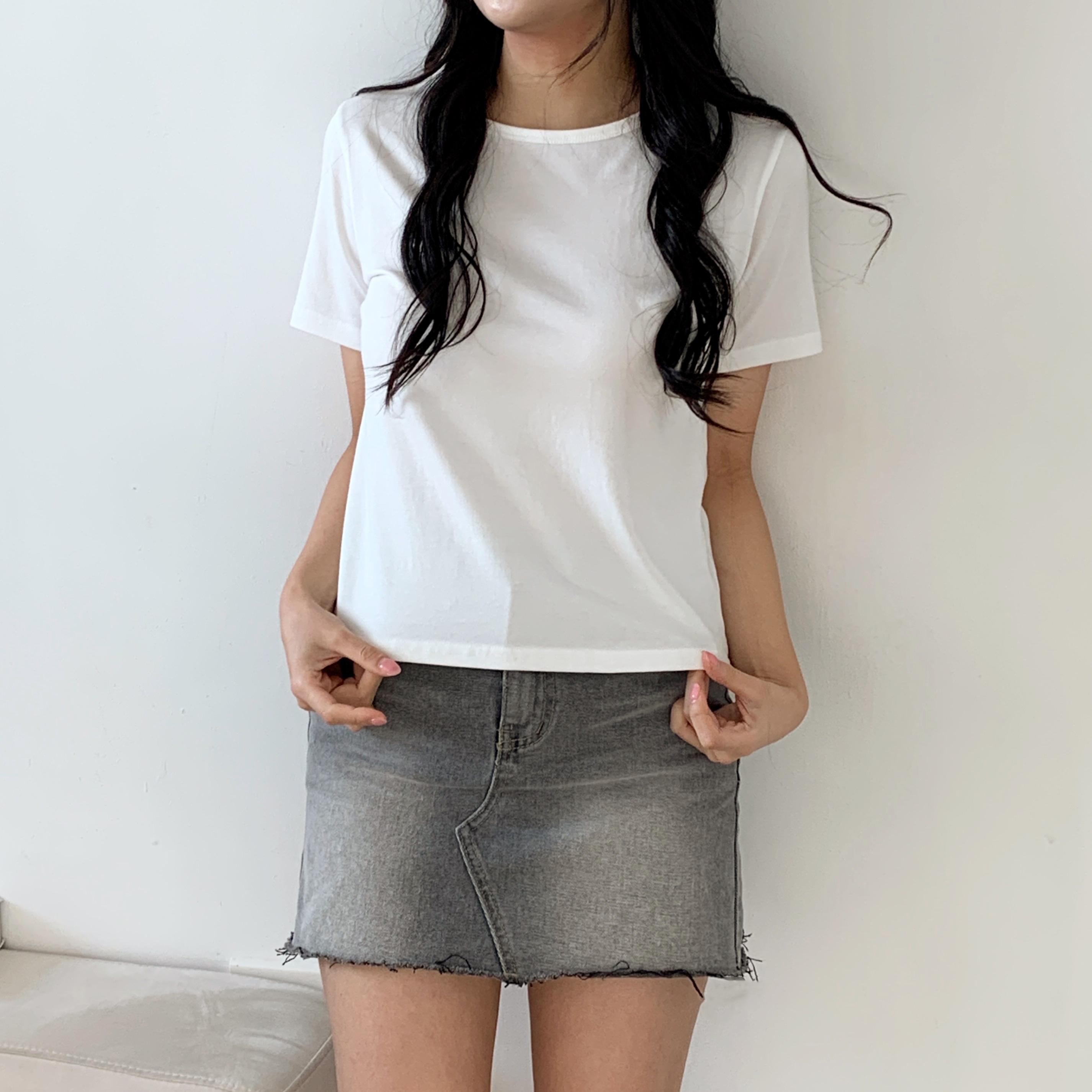 モダール混ラウンドネック半袖Tシャツ | 詳細画像6