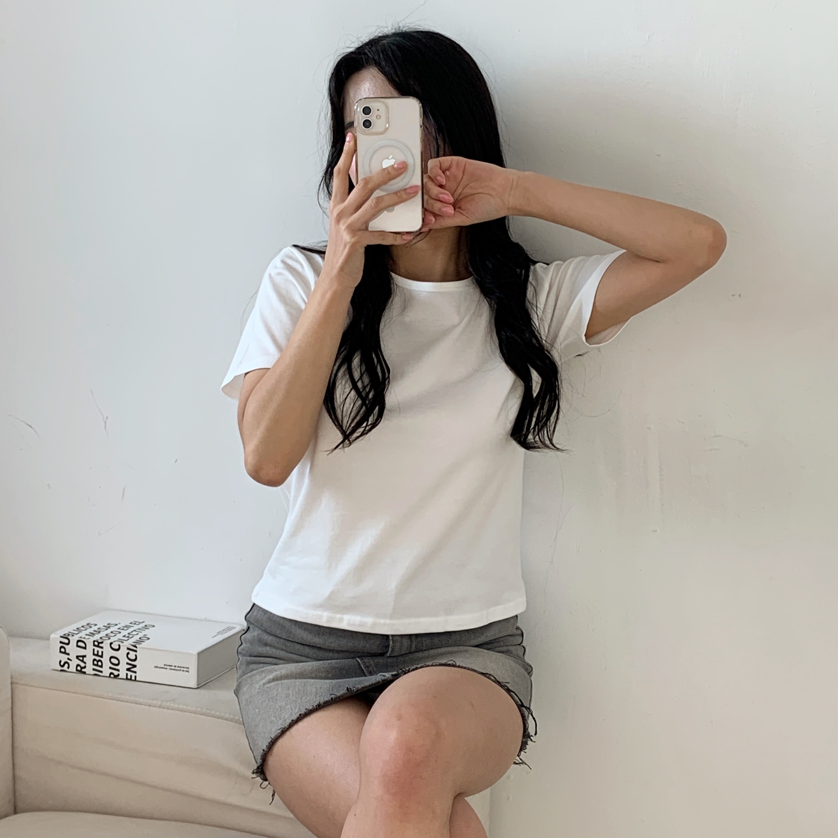 モダール混ラウンドネック半袖Tシャツ | 詳細画像9