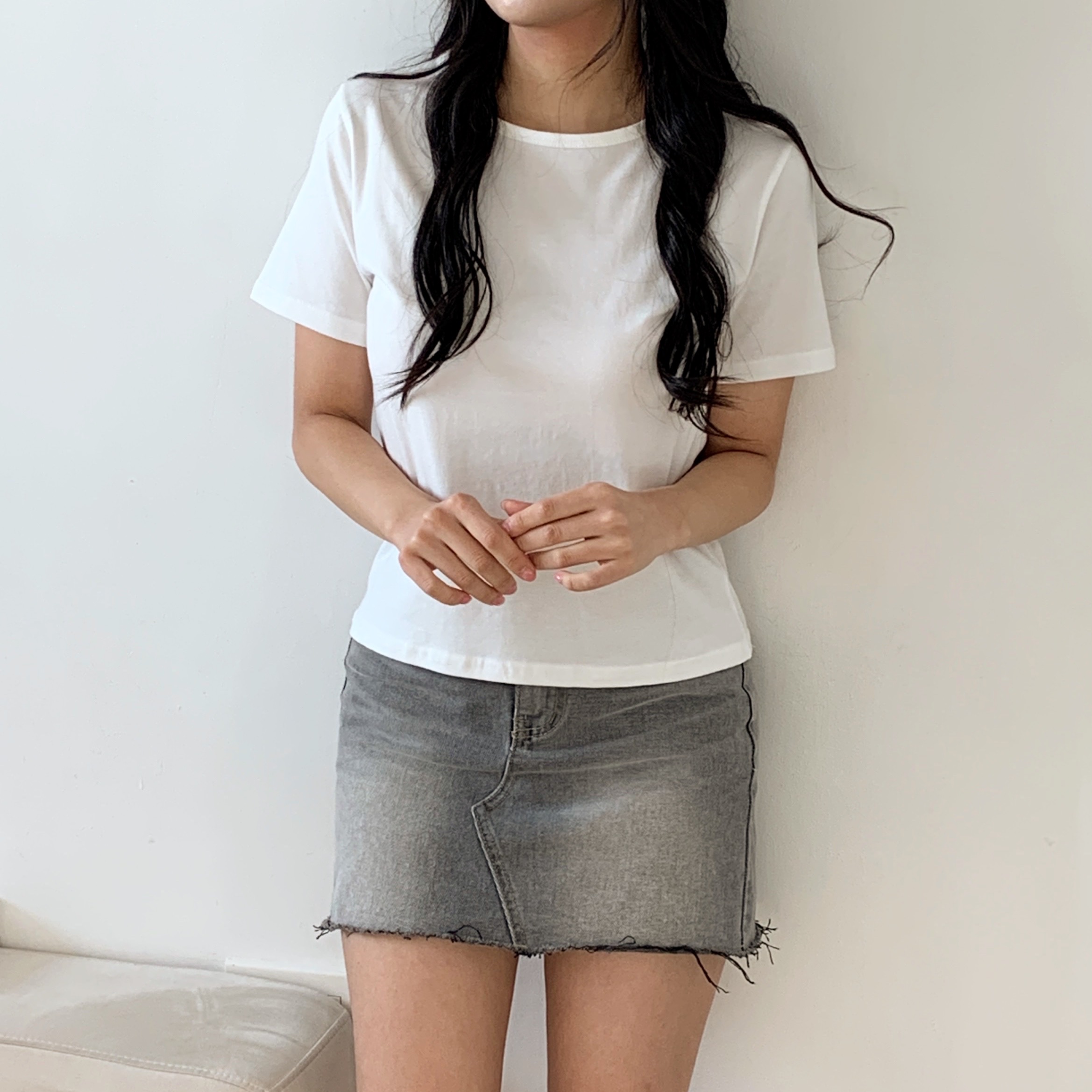 モダール混ラウンドネック半袖Tシャツ | 詳細画像12