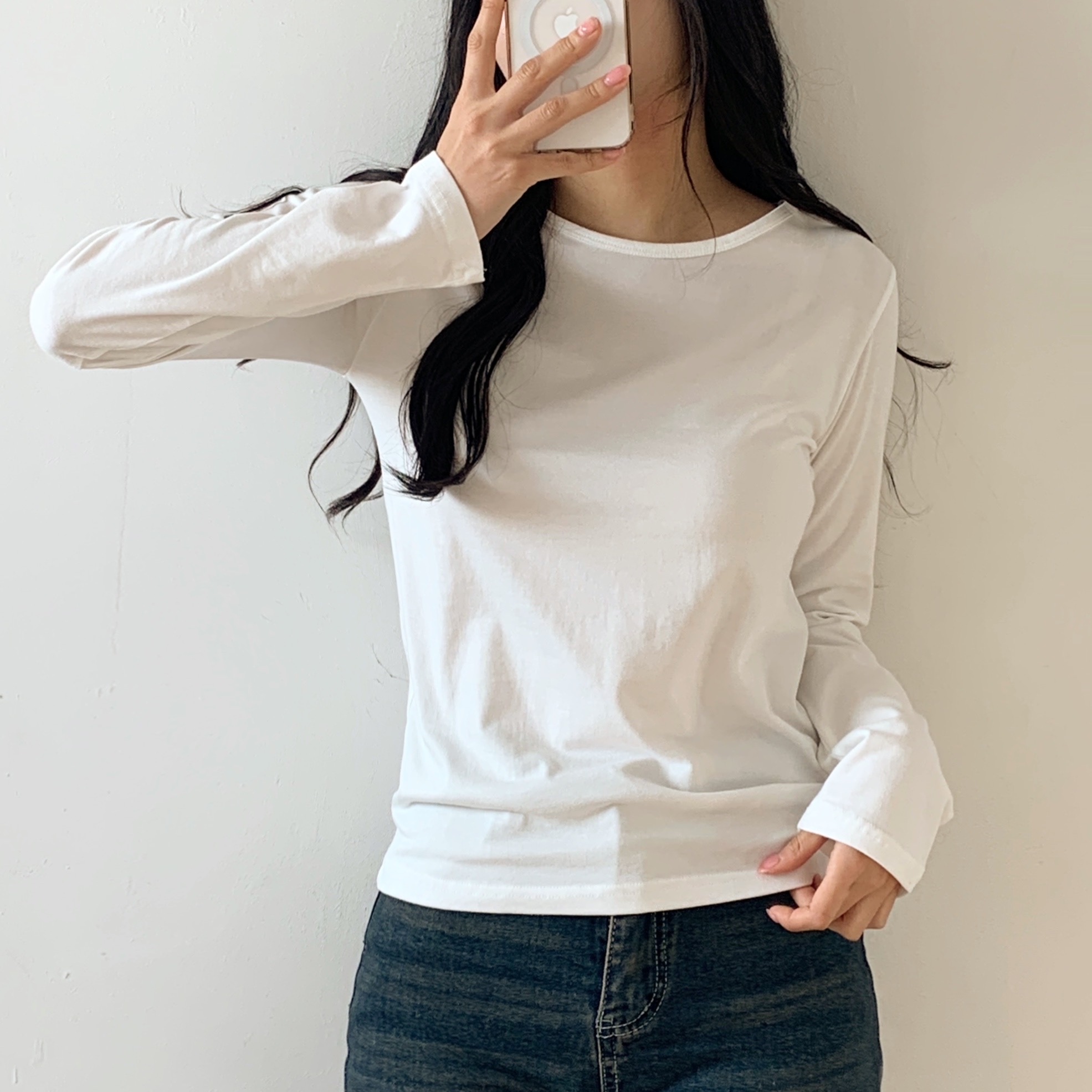 モダール混ラウンドネック長袖Tシャツ | 詳細画像2