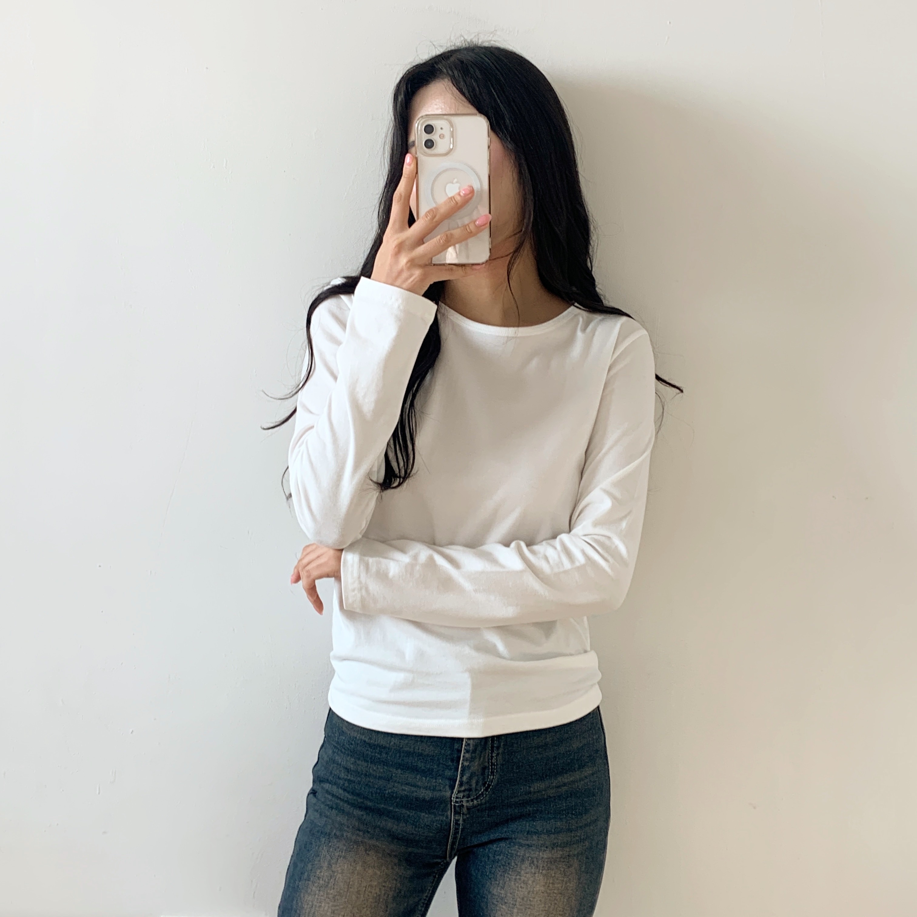 モダール混ラウンドネック長袖Tシャツ | 詳細画像8