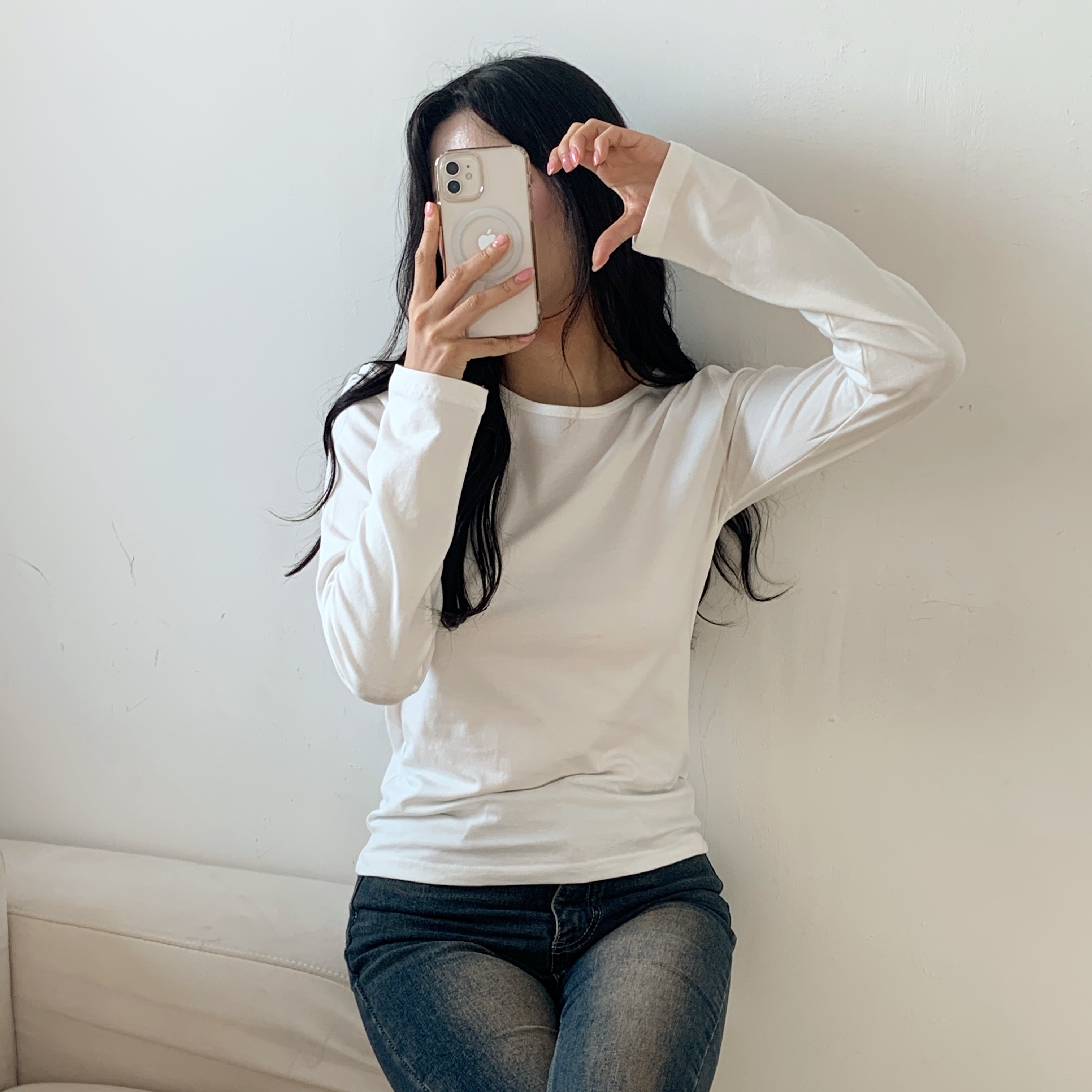 モダール混ラウンドネック長袖Tシャツ | 詳細画像9